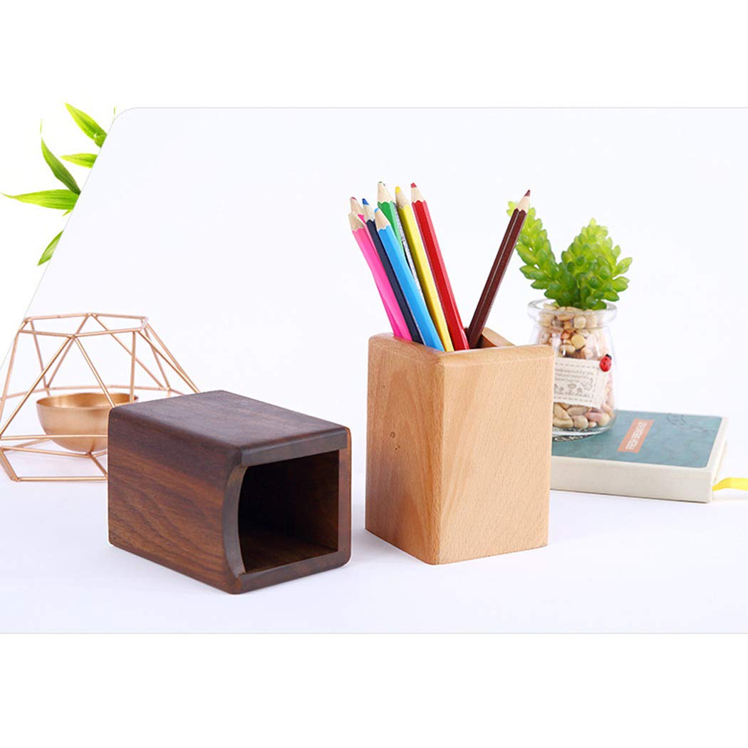 Natural Wooden Pen Holder & Storage Box - Black Walnut Desk Organizer for Pens, Office Supplies & Stationery | Perfect Gift for Home, Office & Classroom Use | Keeps Workspace Neat & Stylish