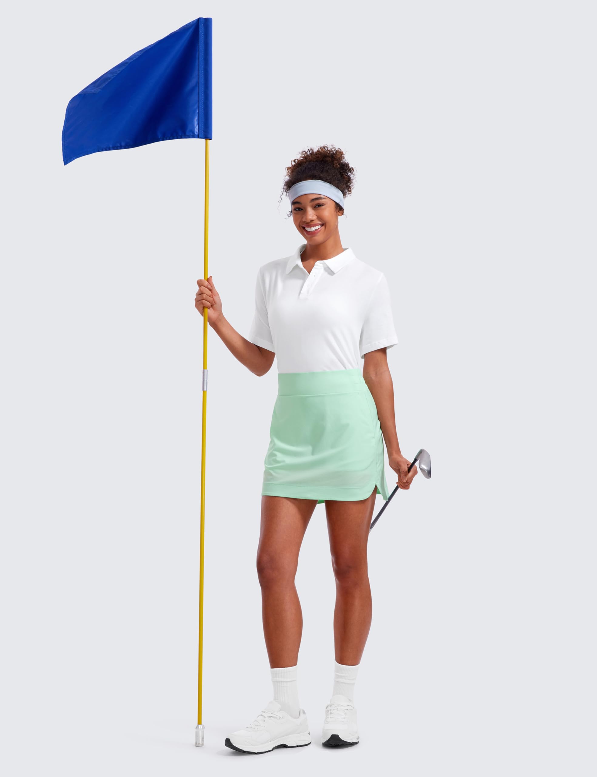 CRZ YOGA High Waisted Golf Skirts for Women - A-Line Tennis Athletic Skort with Inner Shorts & Pockets | Perfect for Golf, Tennis, Yoga & Casual Wear