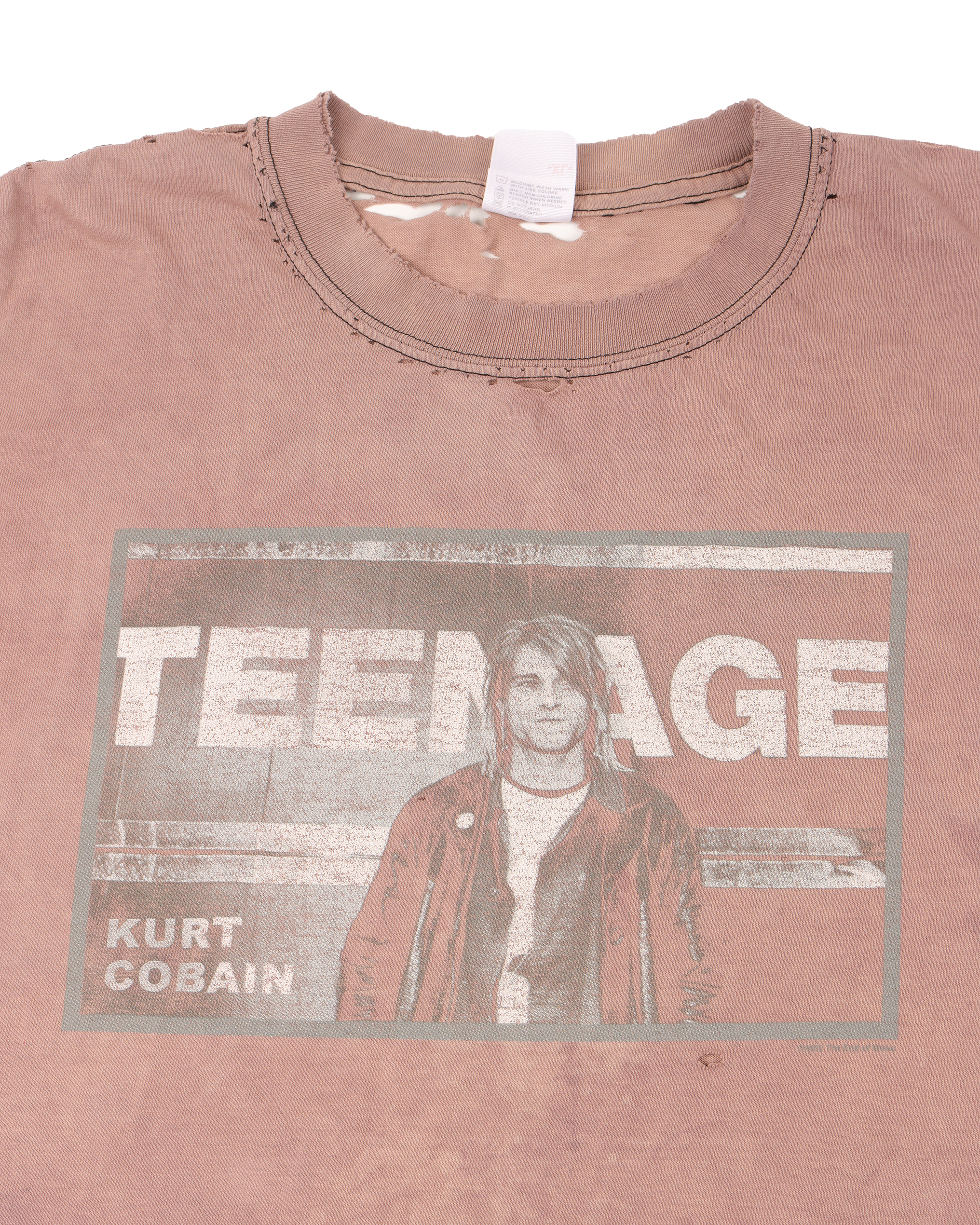 Vintage 1990s Kurt Cobain Grunge Teenage T-Shirt - Retro Nirvana Band Merch for Concerts & 90s Themed Parties