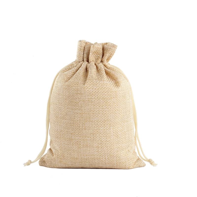 Linen Burlap Drawstring Bags - 10pcs Jute Gift Pouches (10x14cm) for Jewelry, Wedding Favors, Party Candy & Gift Packaging | Eco-Friendly Wedding Decor, Baby Shower Favors, Holiday Party Supplies