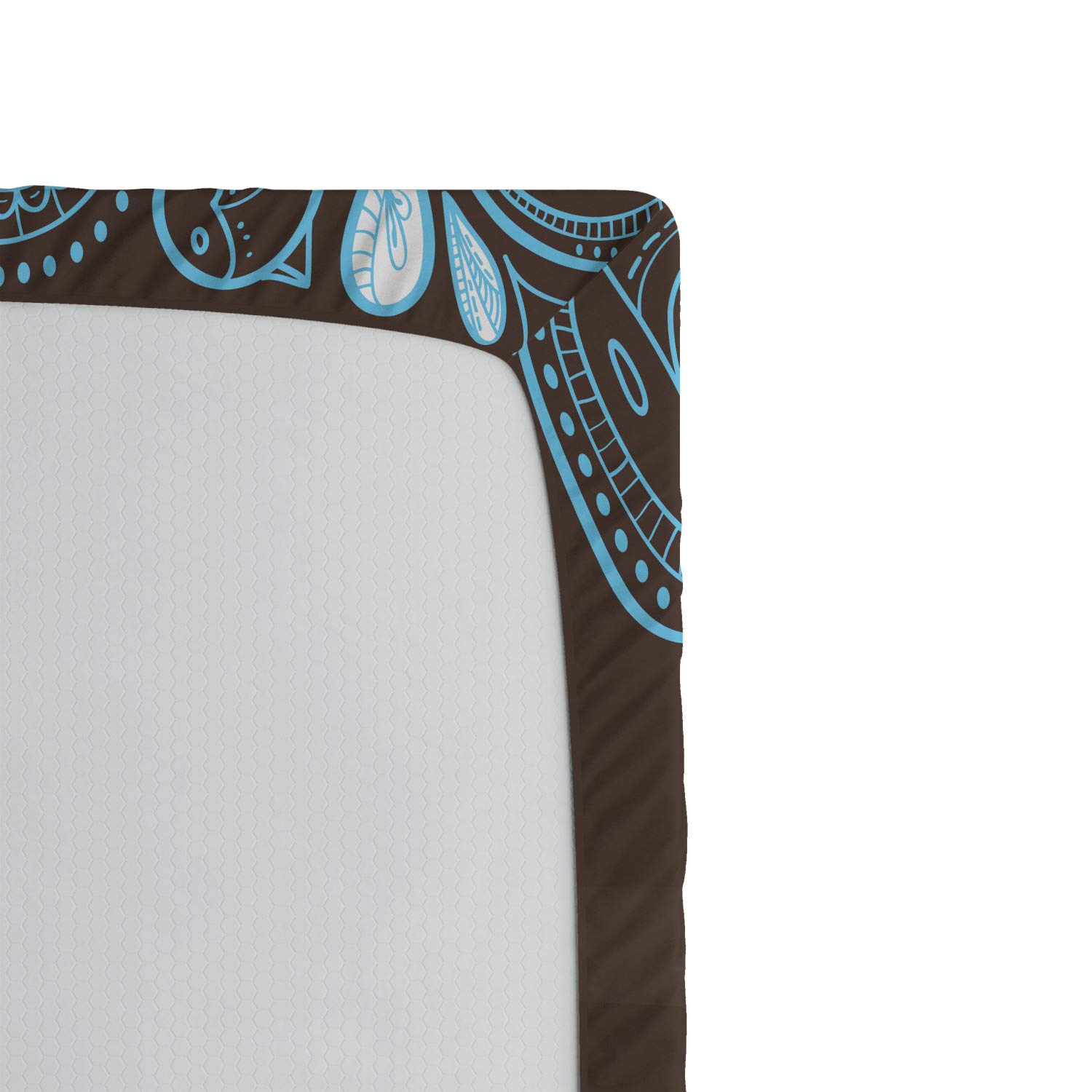 Ambesonne Whale Fitted Sheet - Ocean Bubbles Cartoon Batik Tribal Style Twin XL Bed Cover with Deep Pocket | Blue & Brown Whale Print | Perfect for Kids' Rooms, Beach Themed Decor & Marine Life Enthusiasts
