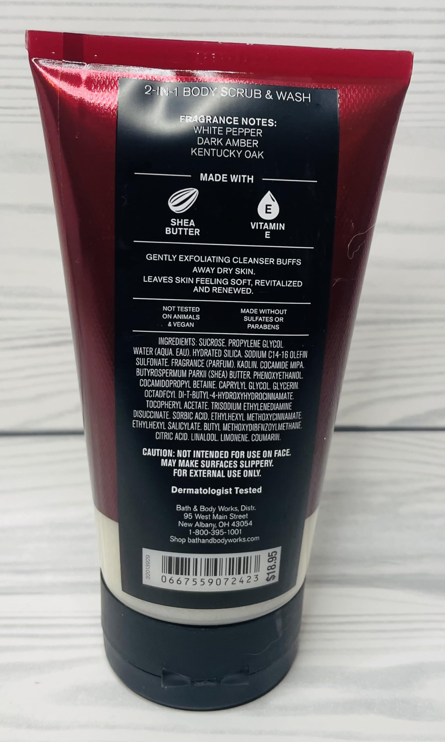 Bath and Body Works Men's Bourbon Body Scrub - 8 oz Exfoliating Scrub for Smooth Skin - Perfect for Shower & Post-Workout Refreshment