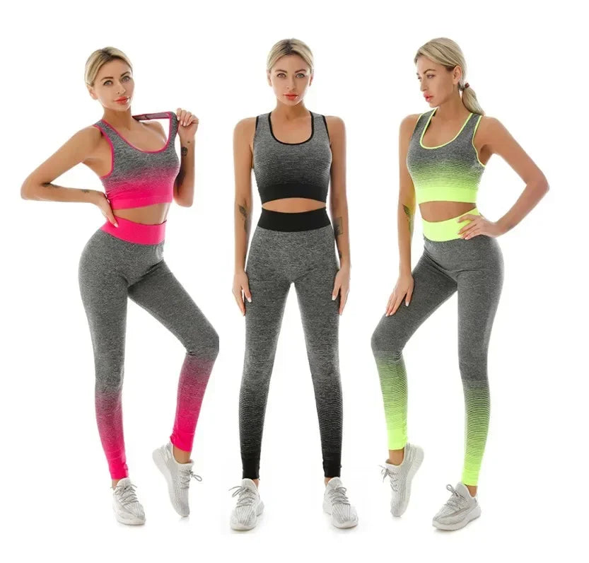 2-Piece Women's Yoga Outfit Set - Stretchy Sports Bra & High-Waisted Workout Leggings for Fitness, Running & Gym | Comfortable Elastic Yoga Suit for Women | Perfect for Yoga, Pilates & Home Workouts
