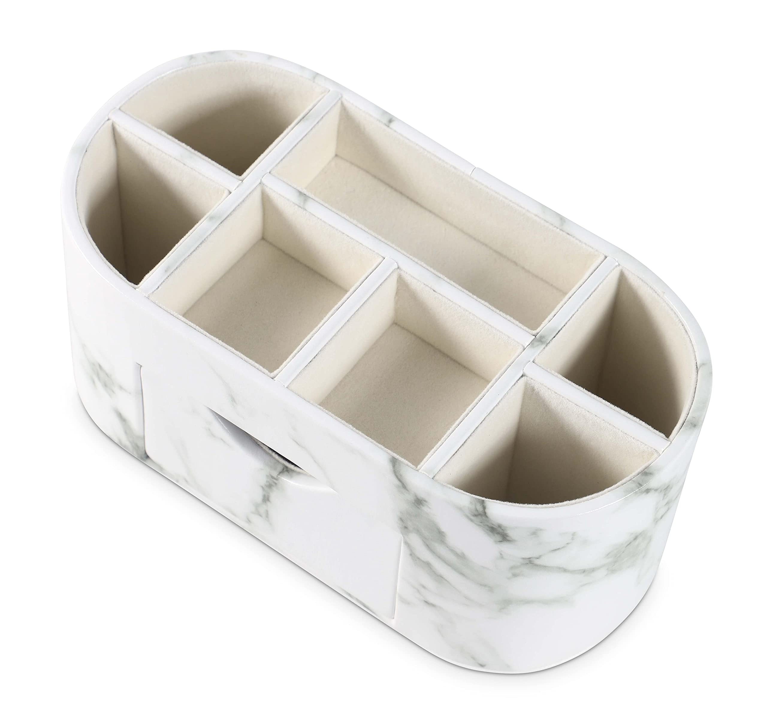 Elegant Marble Desk Organizer for Office & School Supplies - Stylish Pencil & Pen Holder with Faux Leather - Perfect for Home, Office, College & Dorm Organization - Ideal for Decluttering Desks & Boosting Productivity