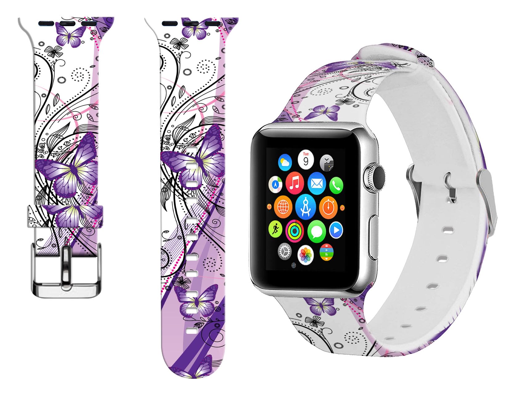 Premium Adjustable Smart Watch Bands - Soft Silicone Replacement Straps Compatible with Apple Watch 38mm 40mm 42mm 44mm (Series 6/5/4/3/2/1/SE) - Durable Sport Wristband for Women & Men - Perfect for Workouts, Running & Everyday Wear