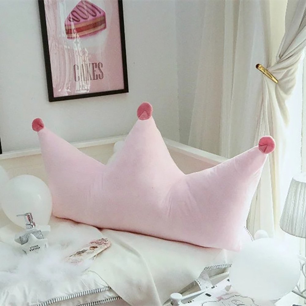Kally Shop Large Crown Filled Sofa Bed Back Cushion - Reading Pillow with Cotton Support for Home & Office (Light Pink, 59x31 inch) - Perfect for Living Room Lounging, Bedtime Reading, and Office Chair Comfort