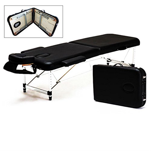 Portable 2-Fold Aluminum Massage Table - Adjustable Salon SPA Bed for Facial, Tattoo & Body Treatments w/Carrying Case - Perfect for Home, Clinic & Professional Use