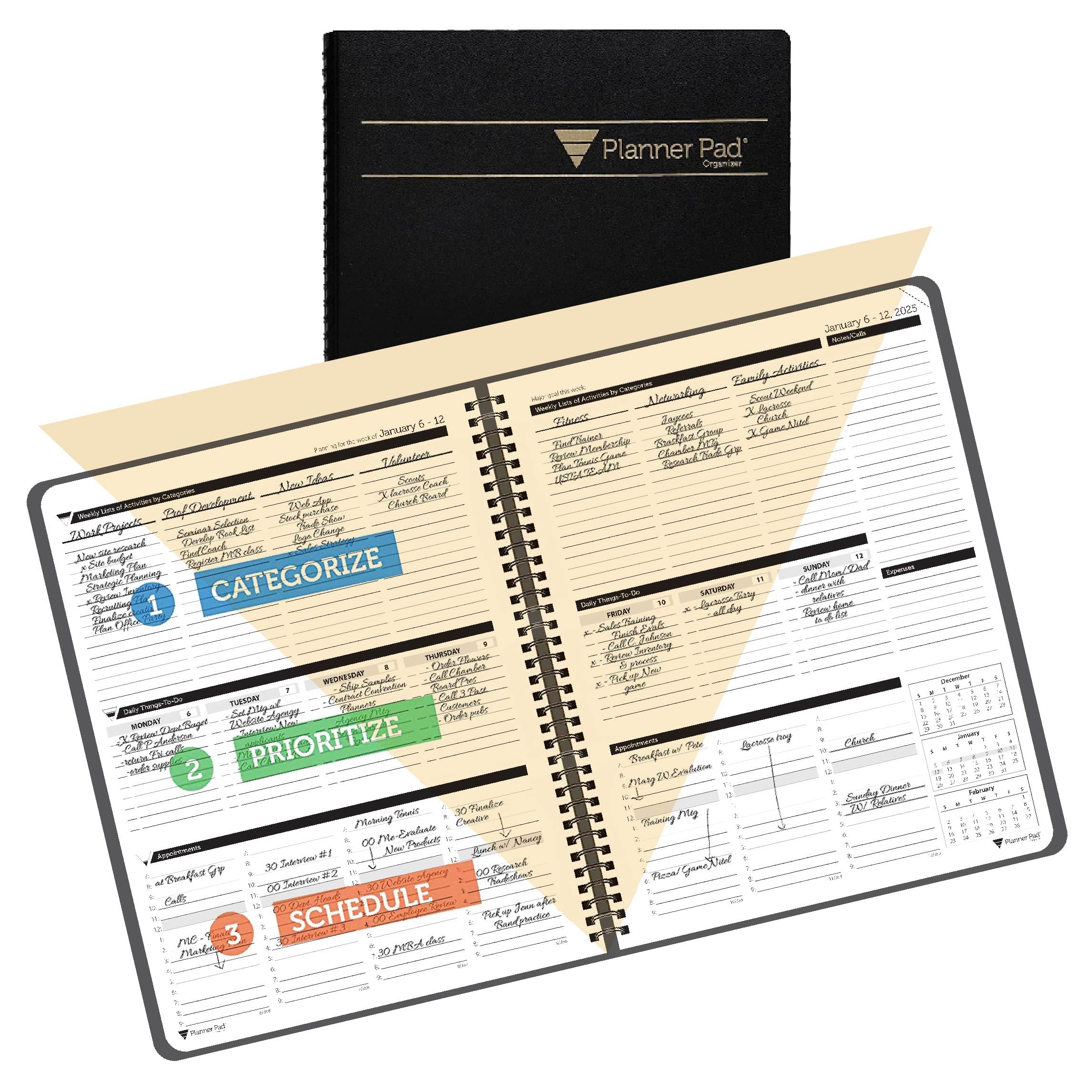 2025 Spiral Bound Planner - January to December Calendar, 8.5