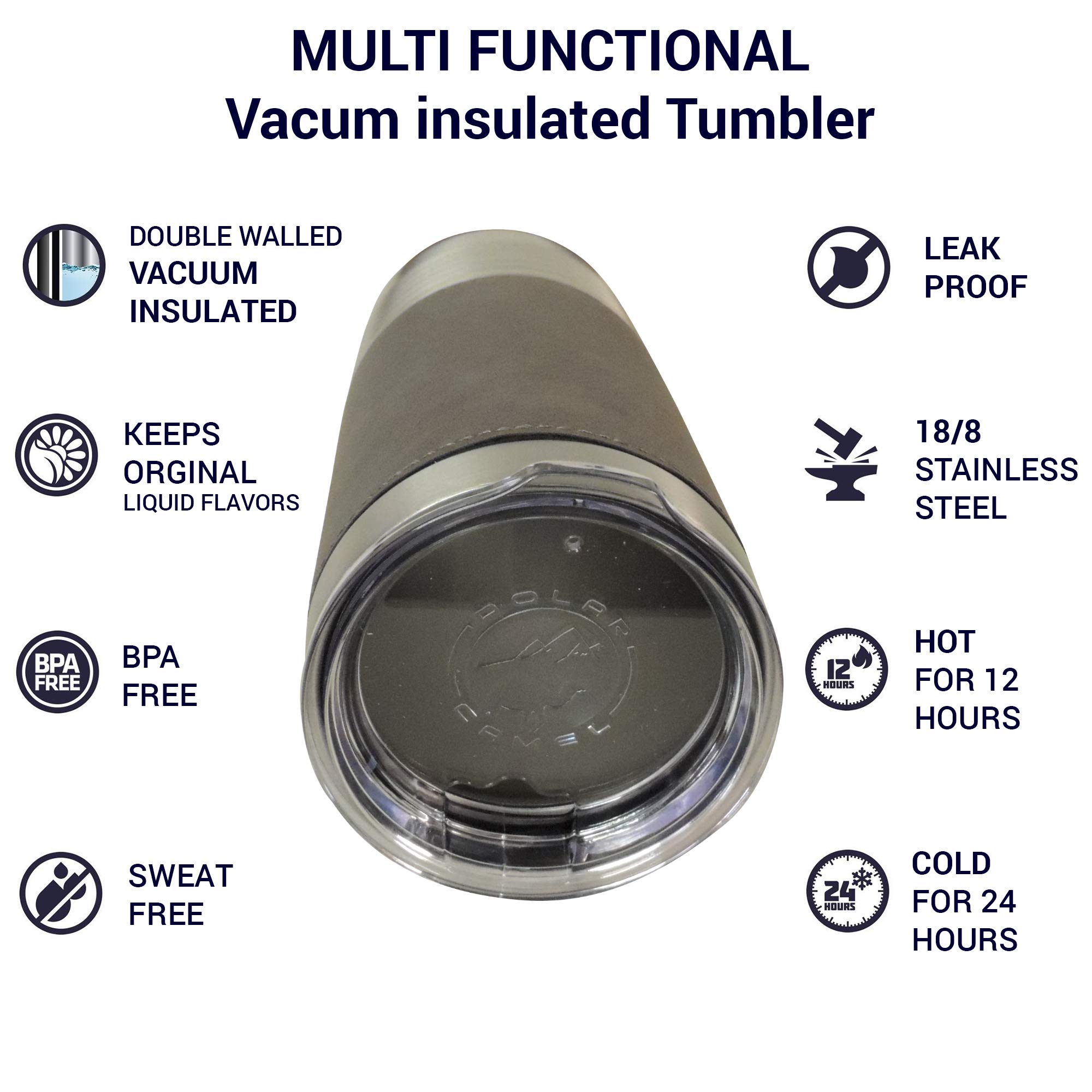 20oz Vacuum Insulated Stainless Steel Tumbler for Drummers & Music Lovers - Leakproof Travel Mug for Concerts, Camping, Gym & Outdoor Activities - Brown Thermal Coffee Cup