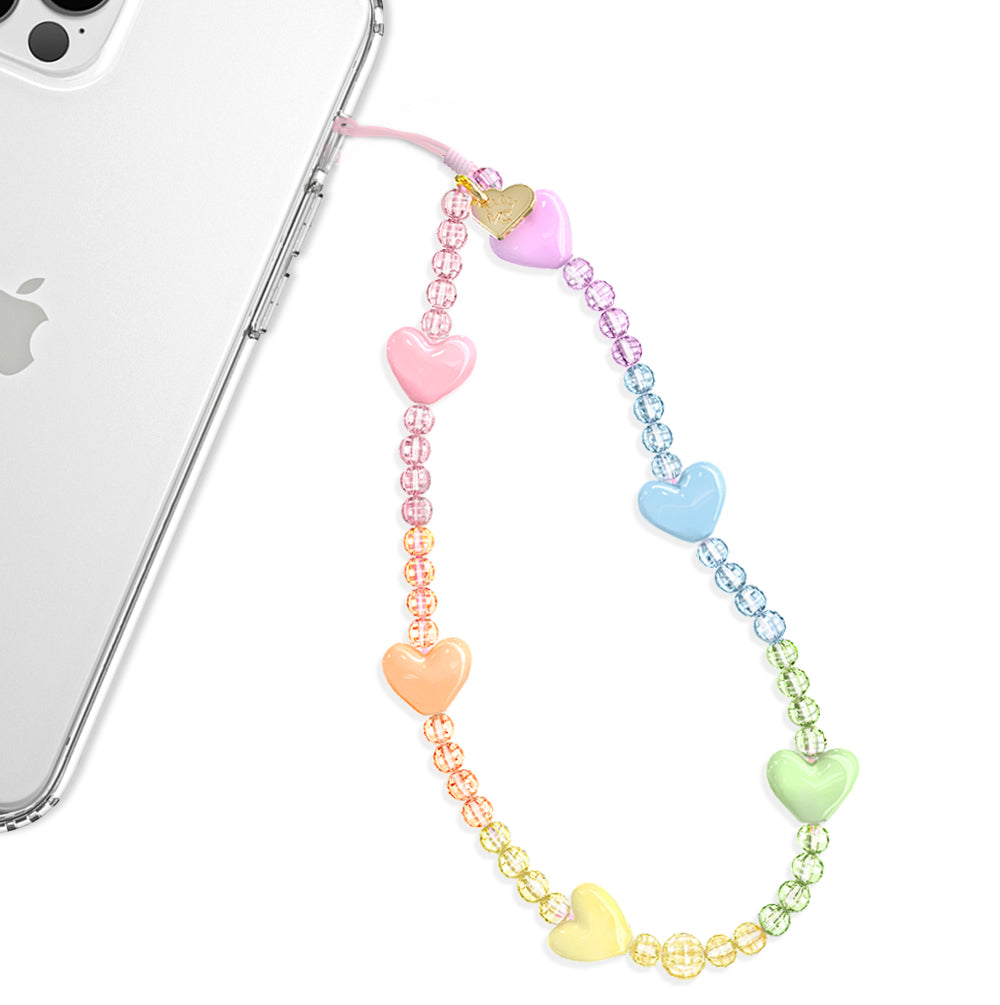 Rainbow Heart Phone Charm - Cute Phone Accessory for Girls, Teens & Women - Perfect for iPhone, Samsung & Android - Stylish Gift for Valentine's Day, Birthday & Friendship Day