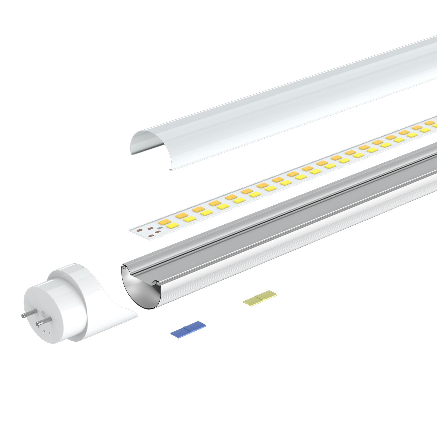 T8 T12 LED Bulbs 4 Foot - 6CCT Adjustable (3000K-6500K) - 10W-24W Hybrid Type A+B - Plug & Play/Ballast Bypass - ETL DLC Certified - 6 Pack White - Energy Saving Fluorescent Tube Replacement for Garage, Warehouse & Office Lighting