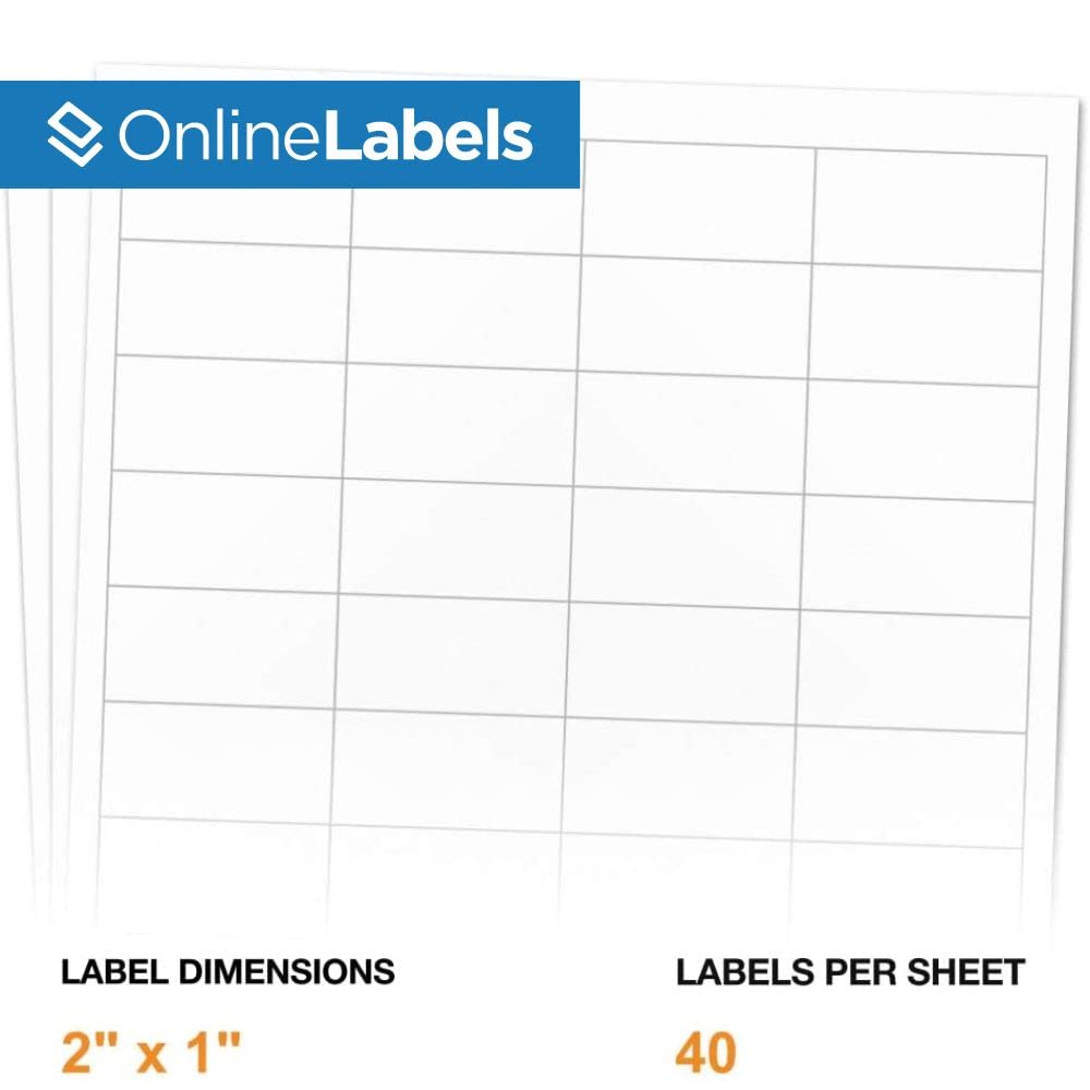 2 x 1 Inch Extra Strength Barcode Labels - 4,000 Labels (100 Sheets) for Inkjet & Laser Printers - Durable Adhesive for Shipping, Inventory & Retail Use - Online Labels