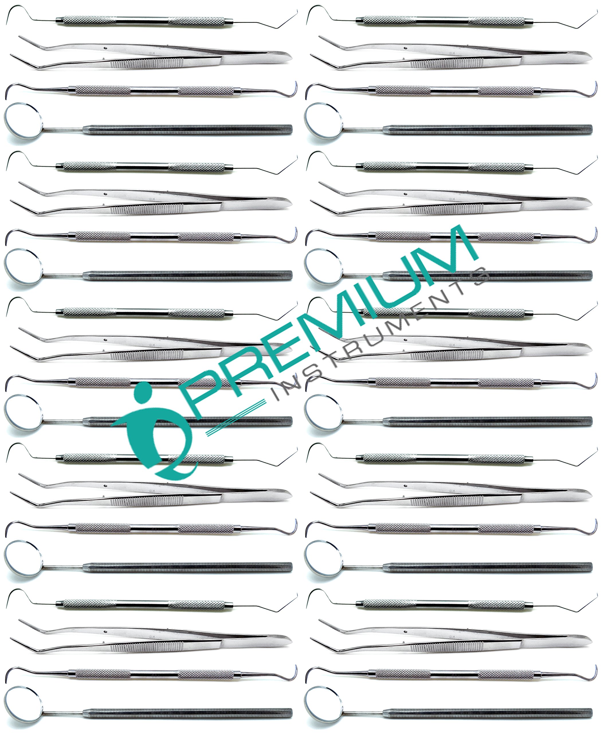 40 Pcs Dental Examination Kit - Mirror 5, Explorer 23/17, Sickle Scalar, Meriam Tweezer - Professional Dental Diagnostic Instruments for Dentists & Hygienists - Perfect for Dental Clinics, Schools & Home Use