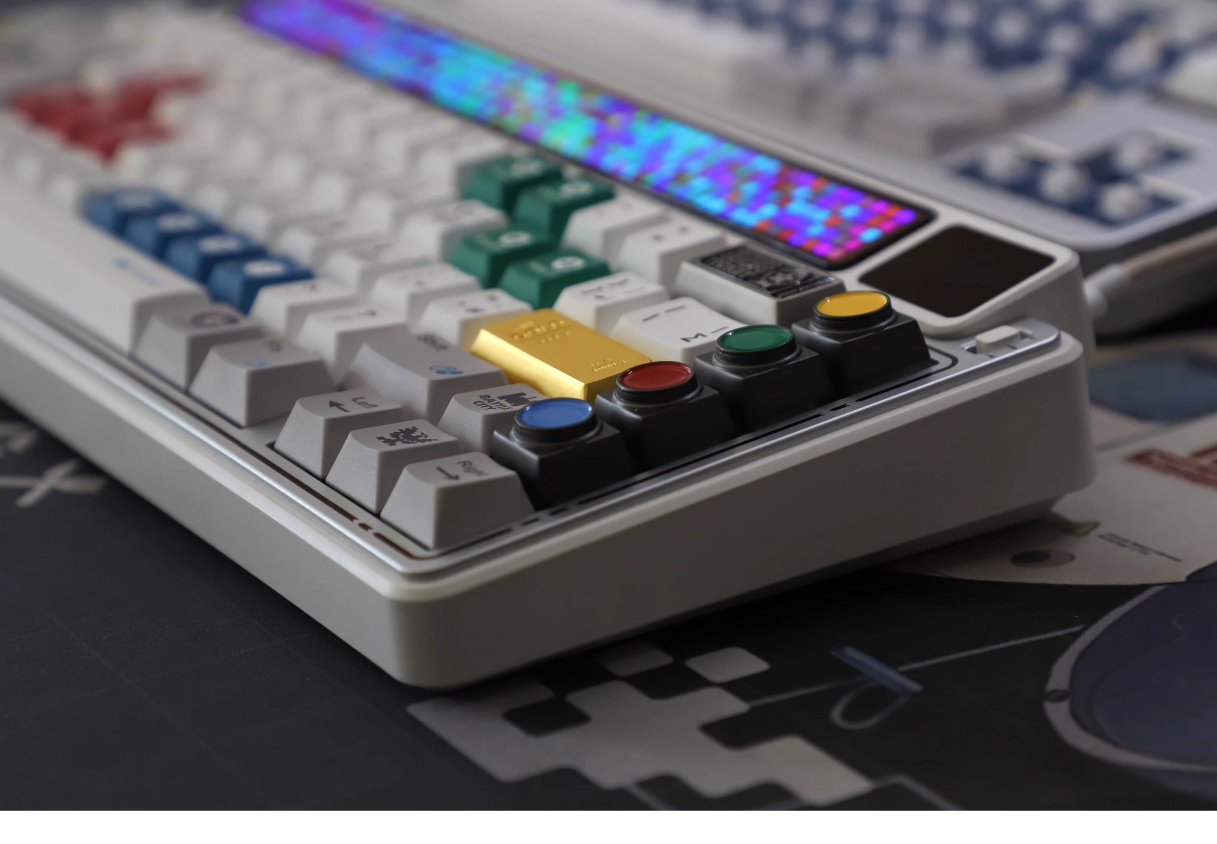 Custom 4-Color Traffic Light Buttons - Durable Metal Keycaps for Mechanical Keyboards | Perfect for Gamers, Programmers & Office Work