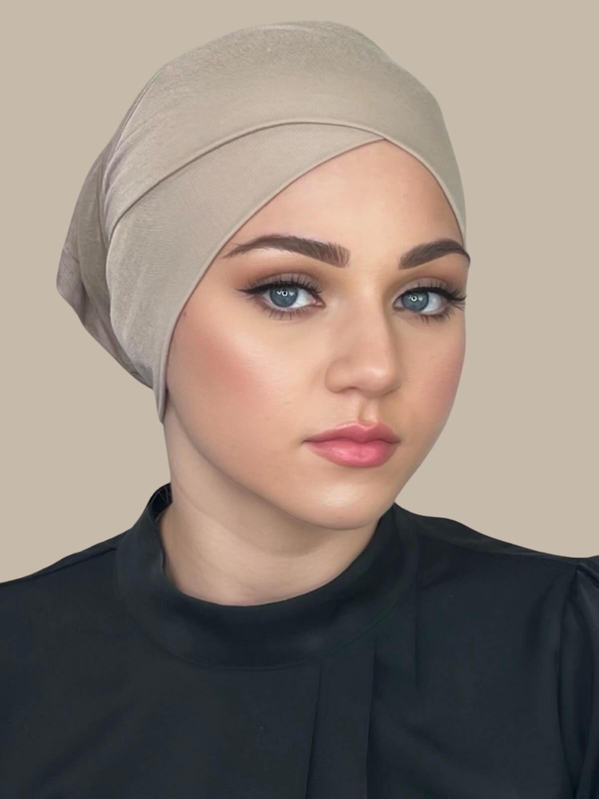 Premium Jersey Cross Front Underscarf Vanilla - Comfortable Muslim Hijab Liner for Daily Wear & Modest Fashion