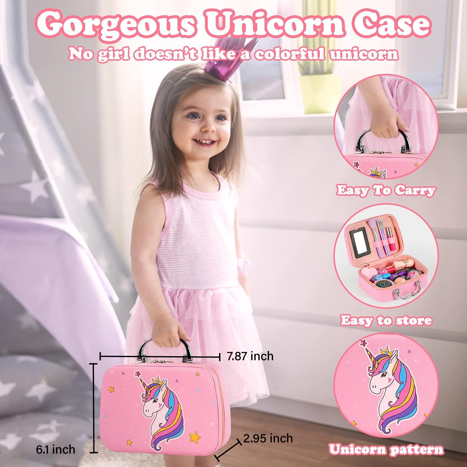 Washable Kids Makeup Kit - Princess Cosmetic Toys for Girls | Birthday Gift & Playtime Fun