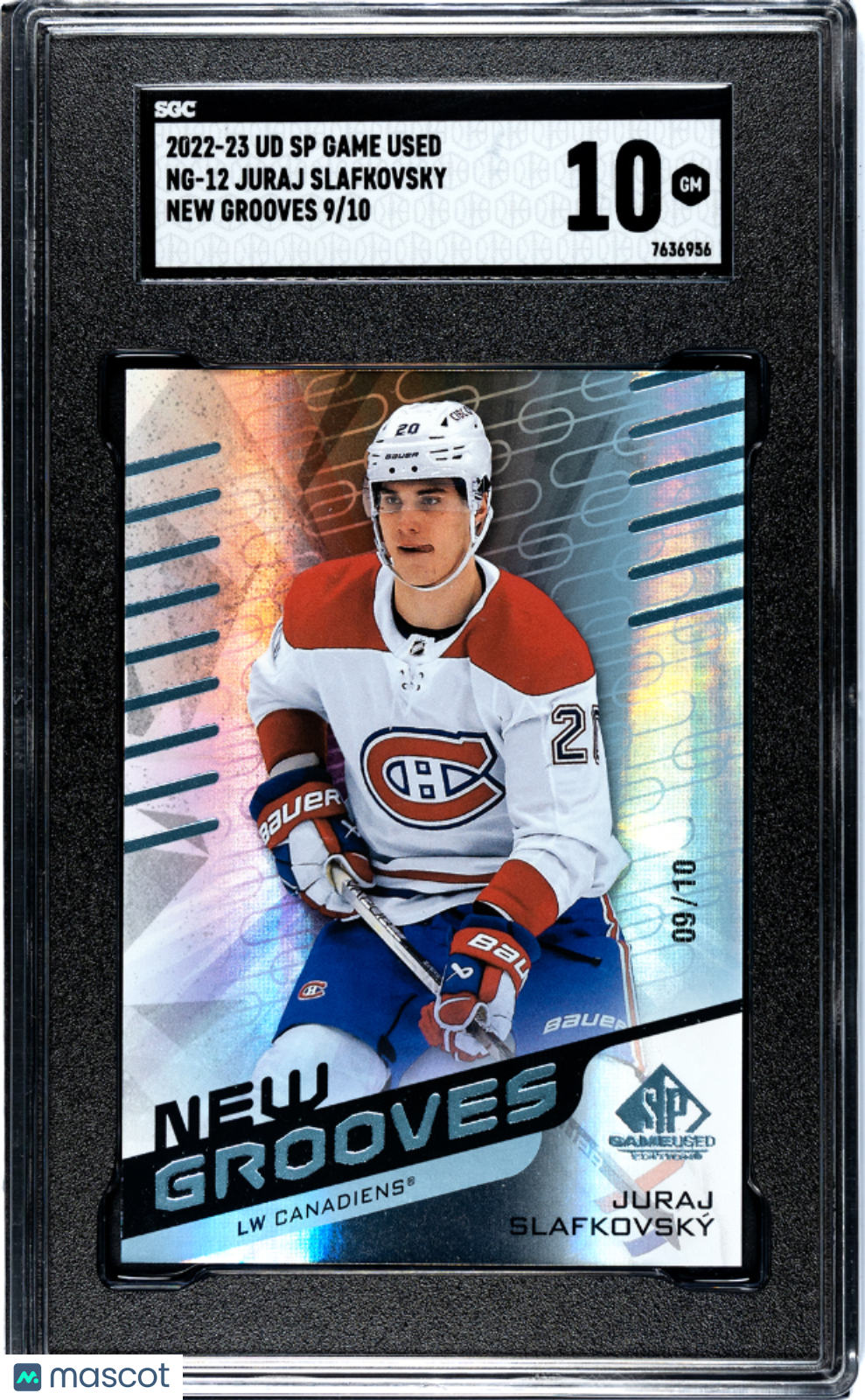 2022-23 Upper Deck SP Game Used Juraj Slafkovsky New Grooves #NG 12 SGC 10 Graded Hockey Card - Perfect for Collectors & Sports Memorabilia Displays