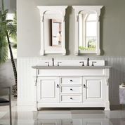 Brookfield 60 Inch Double Vanity with 3CM Eternal Serena Quartz Top in Bright White - Perfect for Modern Bathroom Renovations and Master Bath Suites