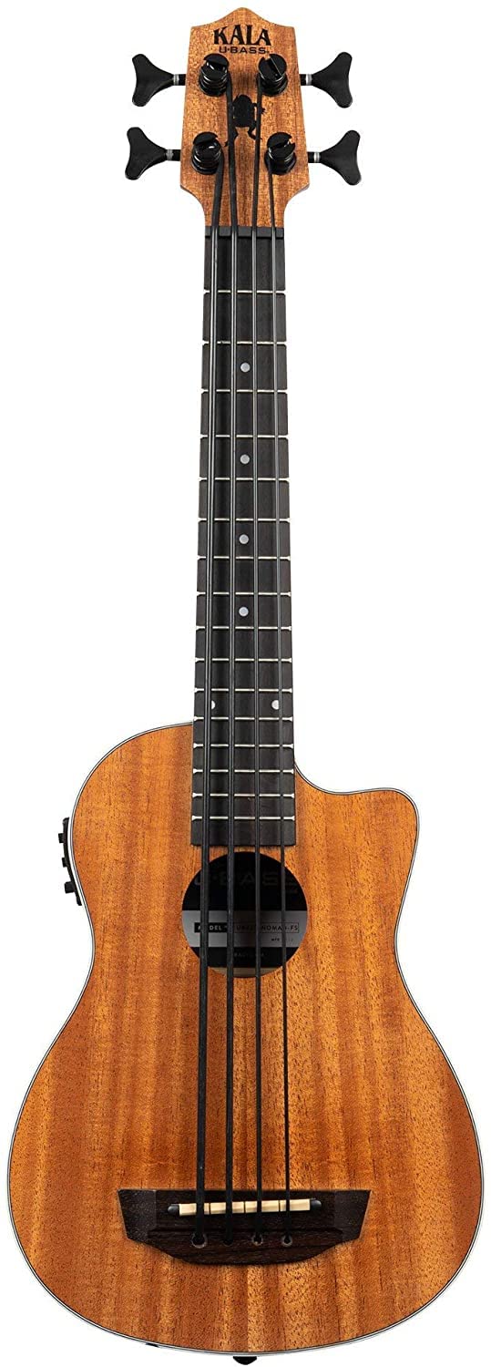 Kala Scout UBass Acoustic Electric Bass Ukulele Bundle with Tuner & Cleaning Cloth - Perfect for Travel, Live Performances & Home Practice