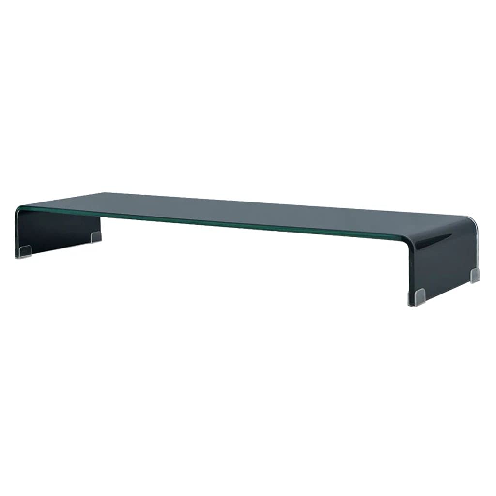 Black Glass Monitor Stand Riser - 39.4