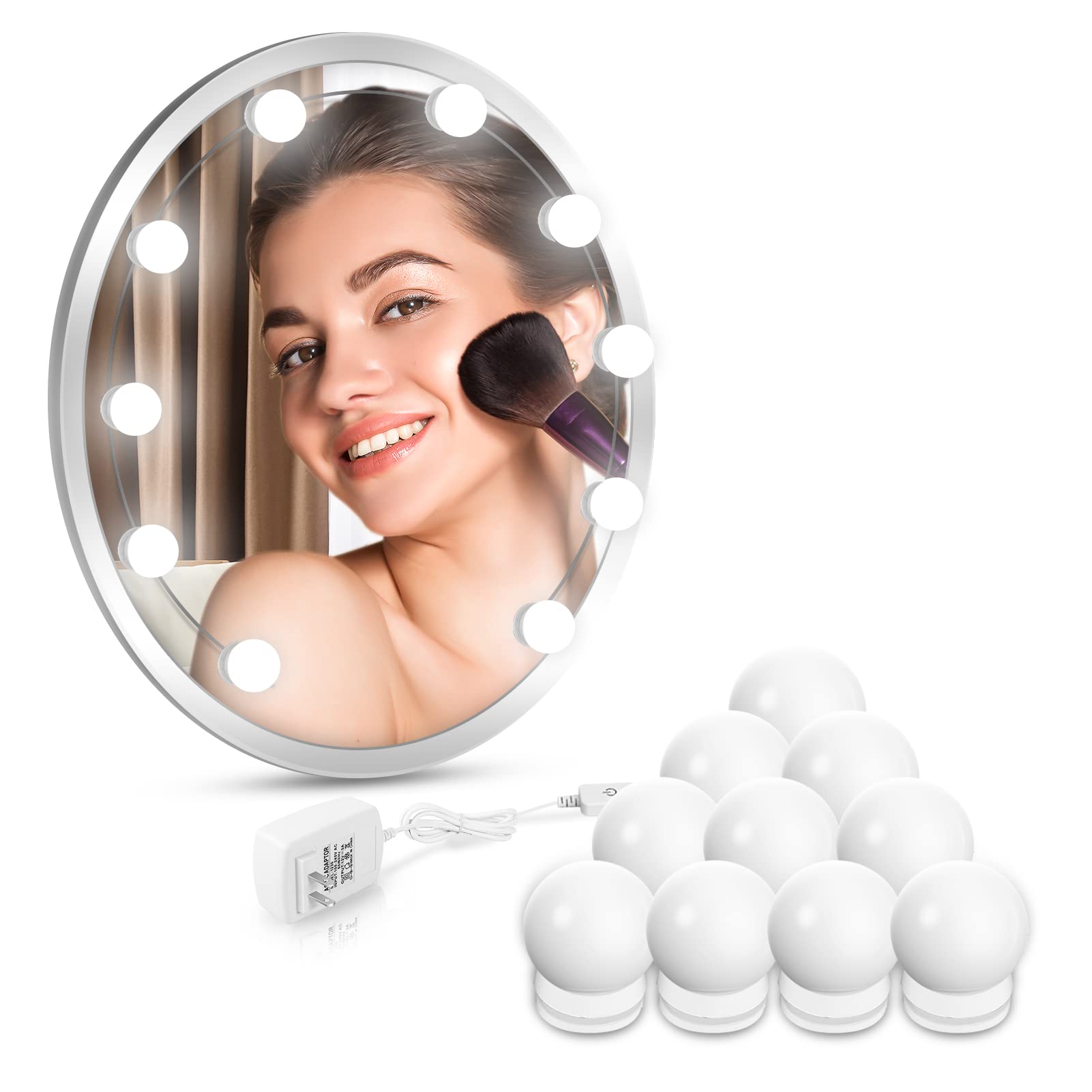 12.5ft LED Vanity Mirror Lights - Dimmable Natural Daylight Makeup Lights for DIY Dressing Table & Bathroom Wall Mirror (Mirror Not Included) - Perfect for Home Salon, Beauty Room & Makeup Studio Lighting