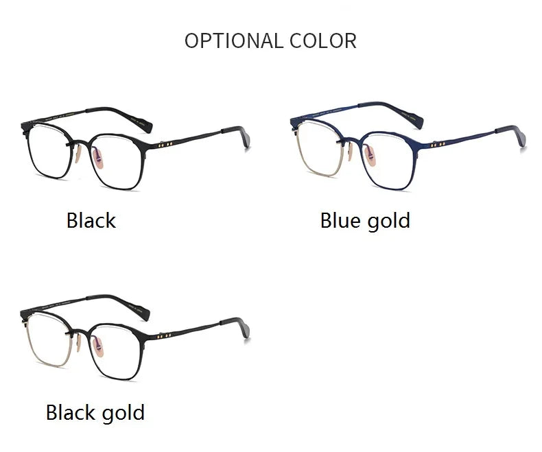 Aimee Unisex Full Rim Square Titanium Eyeglasses Frame - Lightweight Durable Titanium Glasses for Men & Women - Perfect for Reading, Work, and Daily Wear (Model 130056)