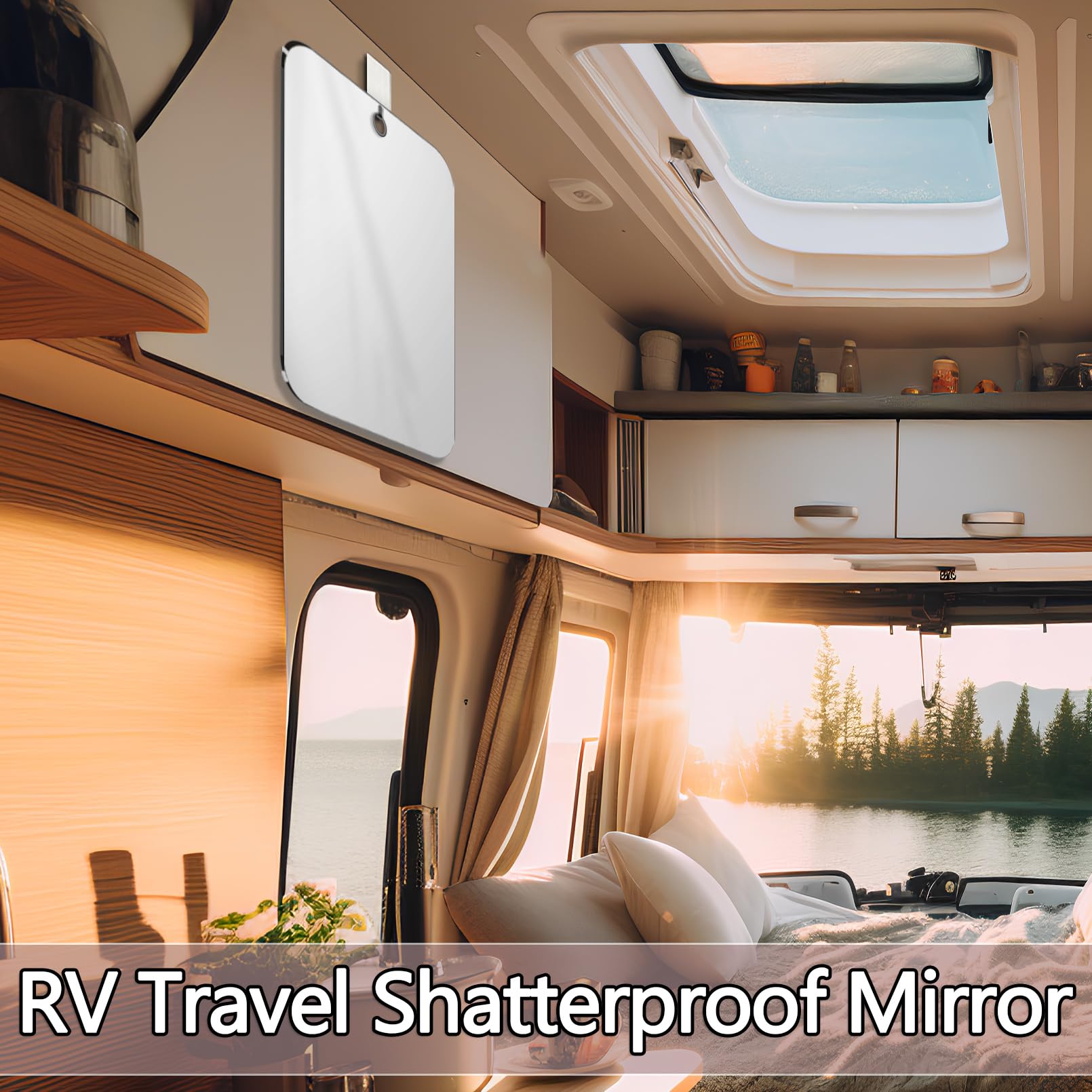 2 Pack Unbreakable Shower Mirror for Travel & Bathroom - 8x10.6 Inch Shatterproof Wall Mounted Mirror for Shaving & Makeup - Perfect for Camping, Outdoor Showers & Daily Grooming