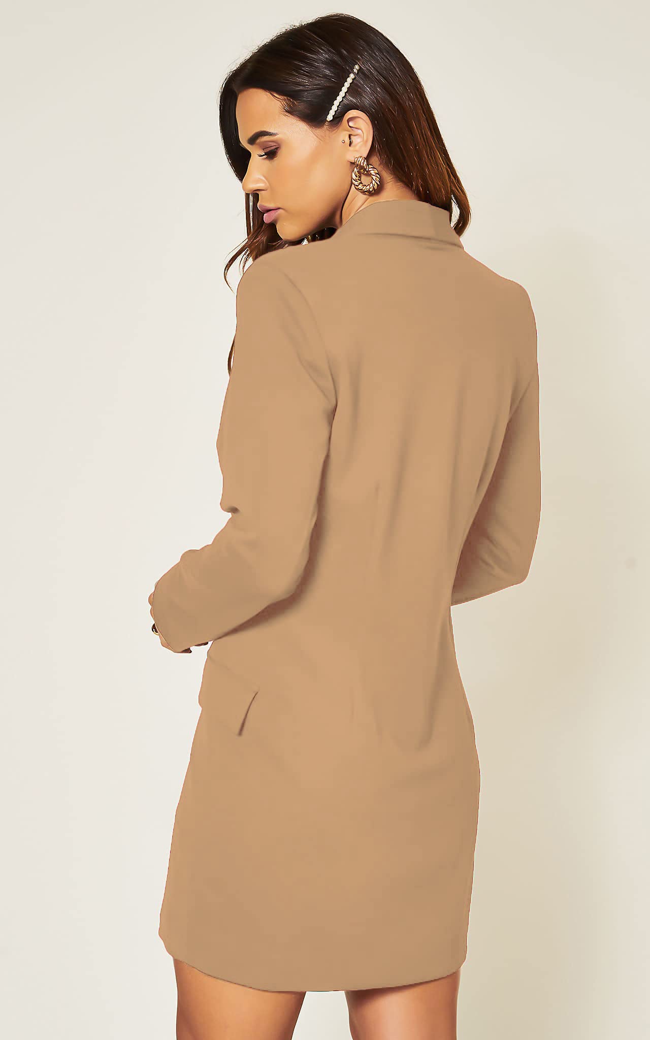 UNIQUE 21 Women's Luxe Stretch Asymmetric Blazer Dress - Elegant Casual Work Office Wear for Ladies | Perfect for Business Meetings, Cocktail Parties & Special Events