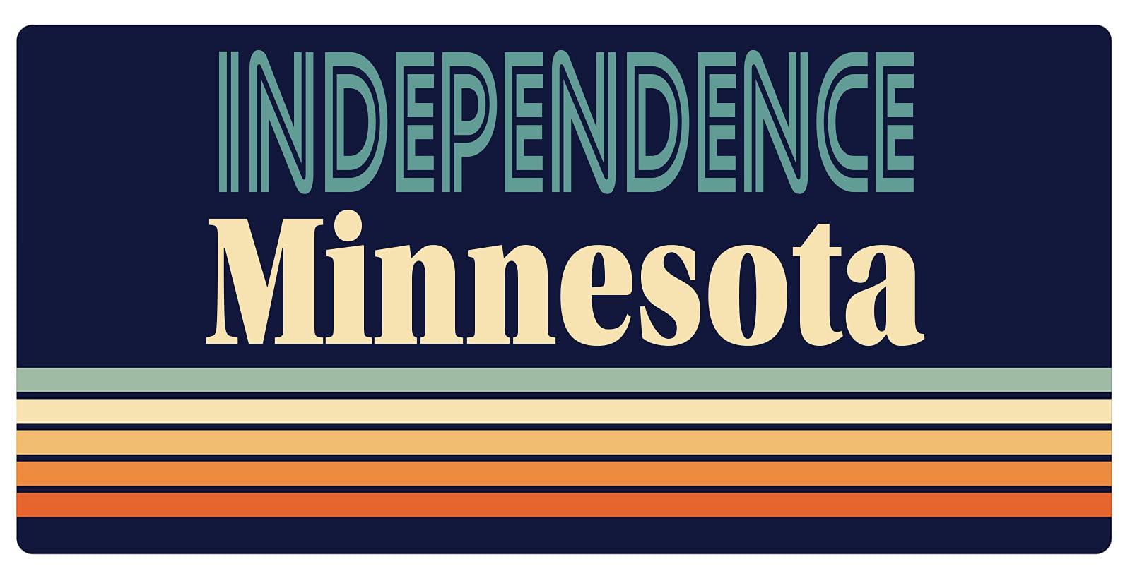 Vintage Retro Design Independence Minnesota 5 x 2.5-Inch Refrigerator Magnet - Perfect for Home, Office & Dorm Room Decor