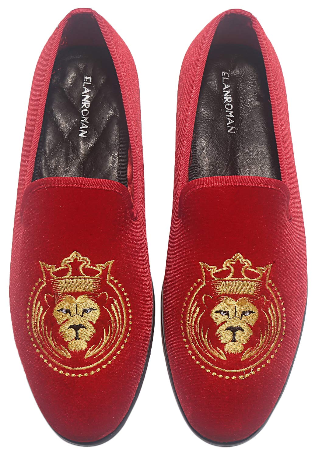 ELANROMAN Men's Velvet Embroidered Loafers - Fashionable 1.0 & 2.0 Dress Shoes for Wedding, Prom, Party & Formal Occasions