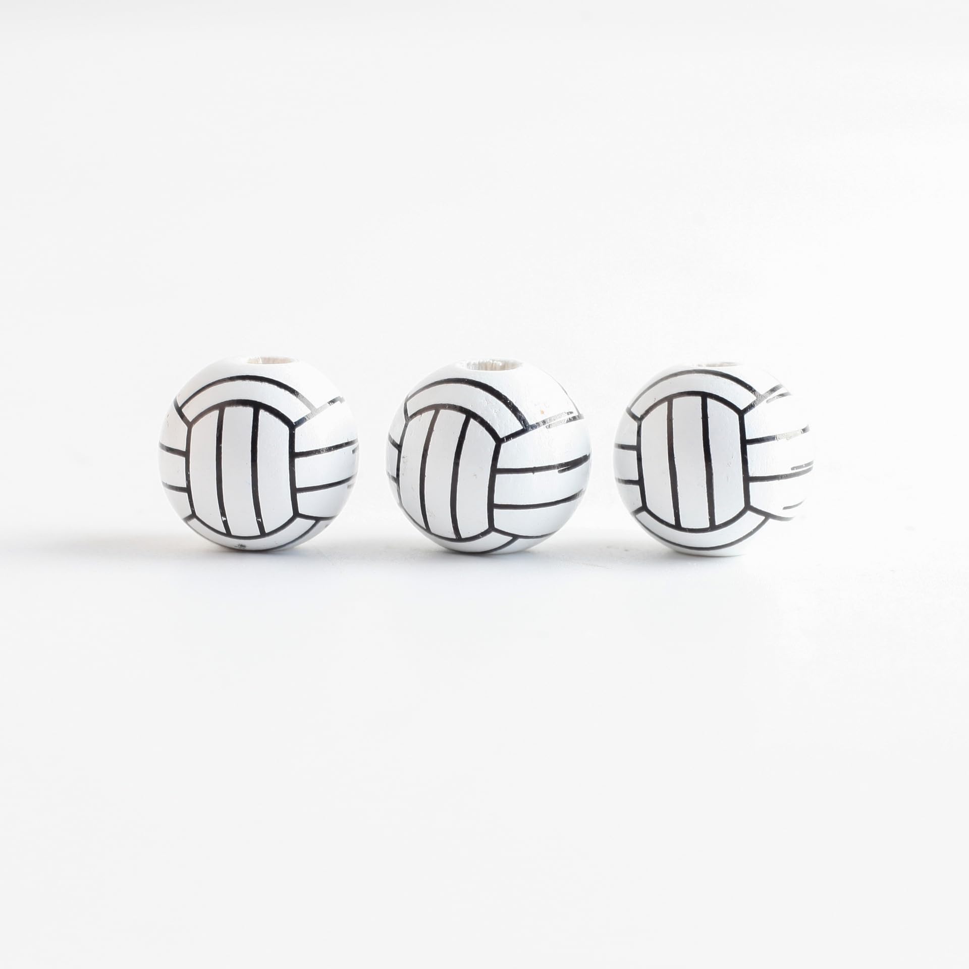 100 Pcs 12mm Volleyball Beads - Sports Pony Beads for Jewelry Making, DIY Crafts, Team Spirit Accessories & Volleyball Team Gifts - Perfect for Bracelets, Keychains & Sports Events