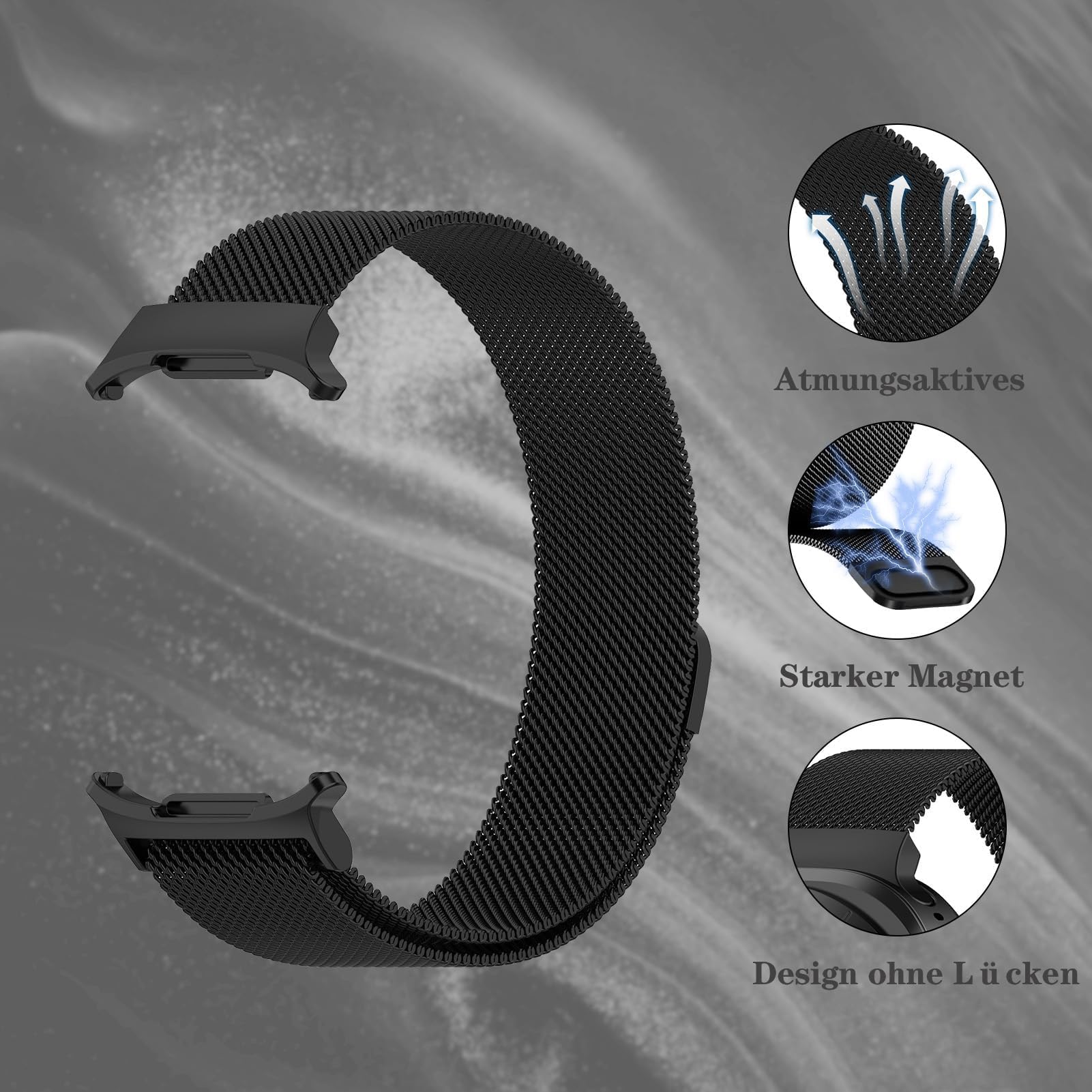 Magnetic Strap for Samsung Galaxy Watch Ultra 47mm - Stainless Steel Milanese Loop Band for Men & Women - Perfect for Workouts & Daily Wear