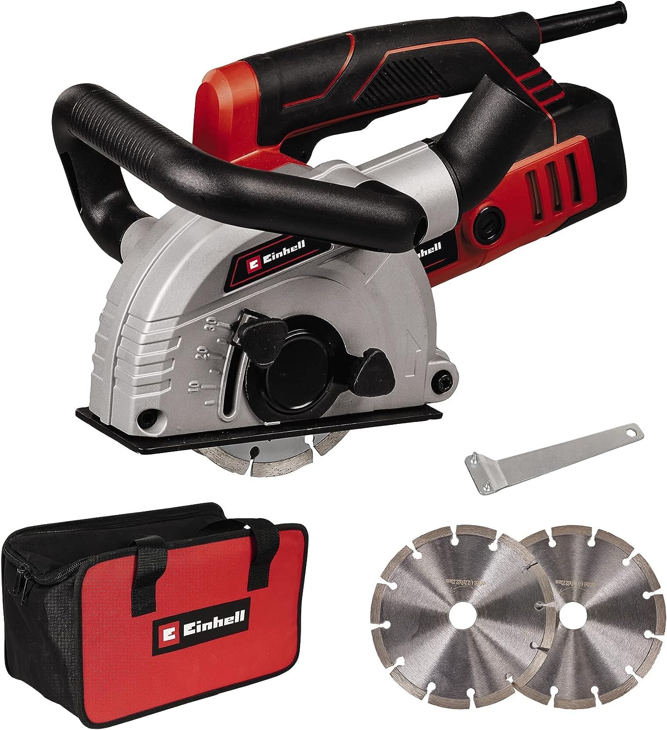 Einhell TE-MA 1500 Wall Chaser (1500W, Variable Cutting Depth & Width, Soft Start, Includes Case + 2 Diamond Blades) - Perfect for Electrical Wiring, Plumbing & DIY Wall Grooving Projects