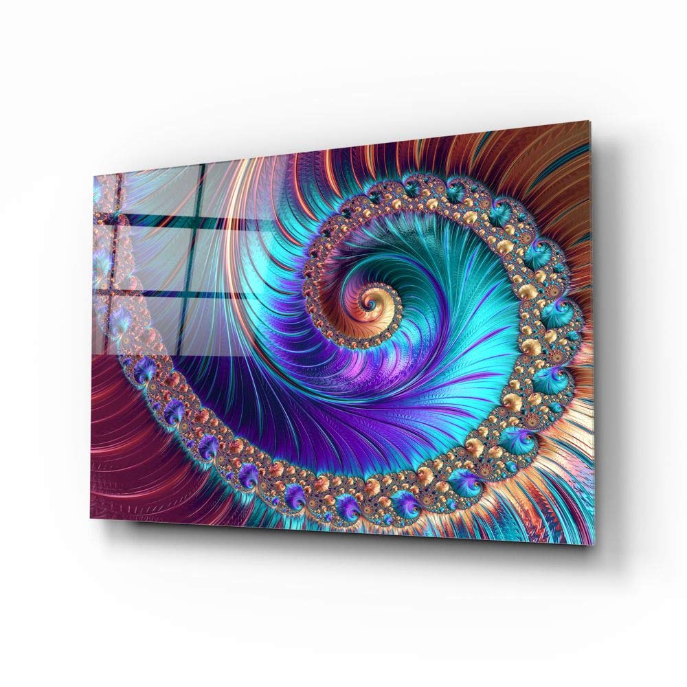 TEBAMALL Abstract Glass Wall Art - Modern Home Decor for Living Room, Bedroom & Office - Multicolor 44