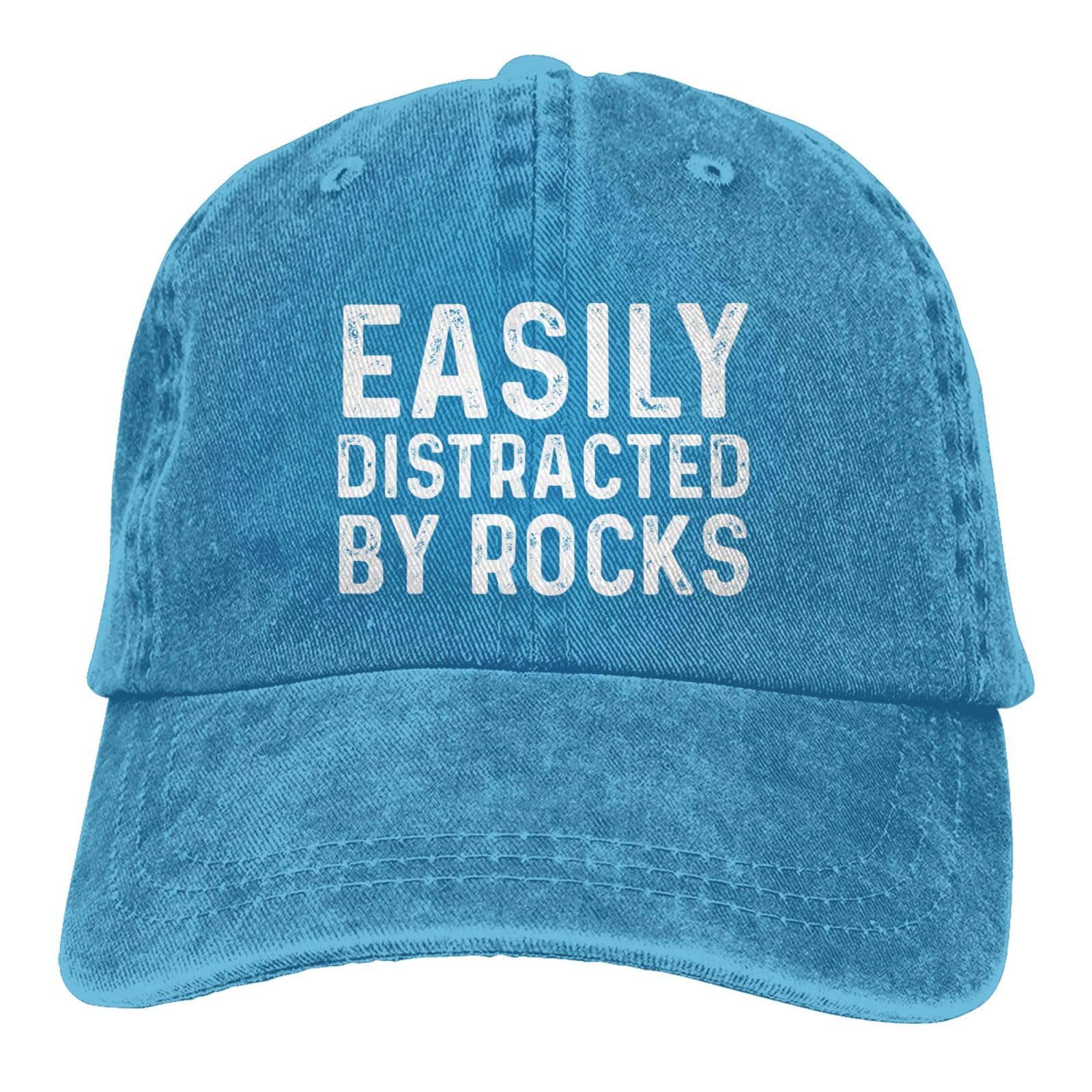 Men's Graphic Baseball Cap - Blue Rock Design | Adjustable & Comfortable for Outdoor Activities, Hiking, and Casual Wear