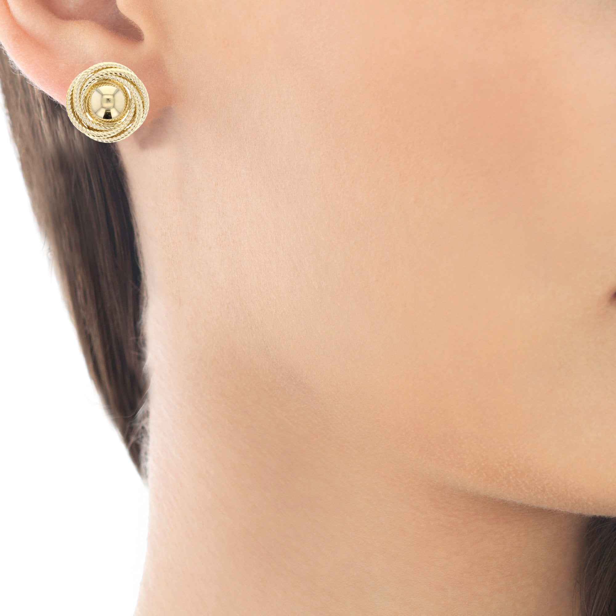 Love Knot Rope Gold Stud Earrings for Women - 14K Gold Plated Minimalist Dainty Jewelry - Perfect for Valentine's Day, Anniversary & Everyday Wear