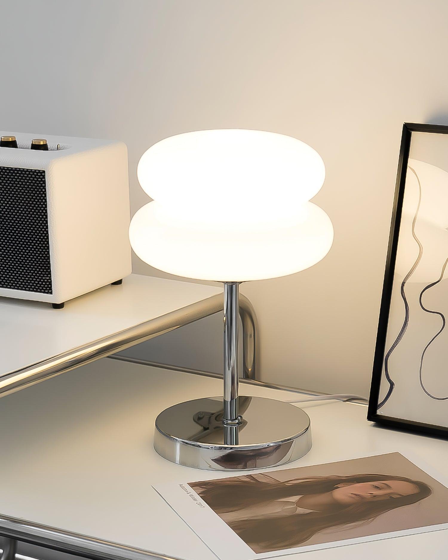 Saturn Glide Modern Glass Table Lamp - Elegant Bedside & Living Room Lighting for Home & Office Decor