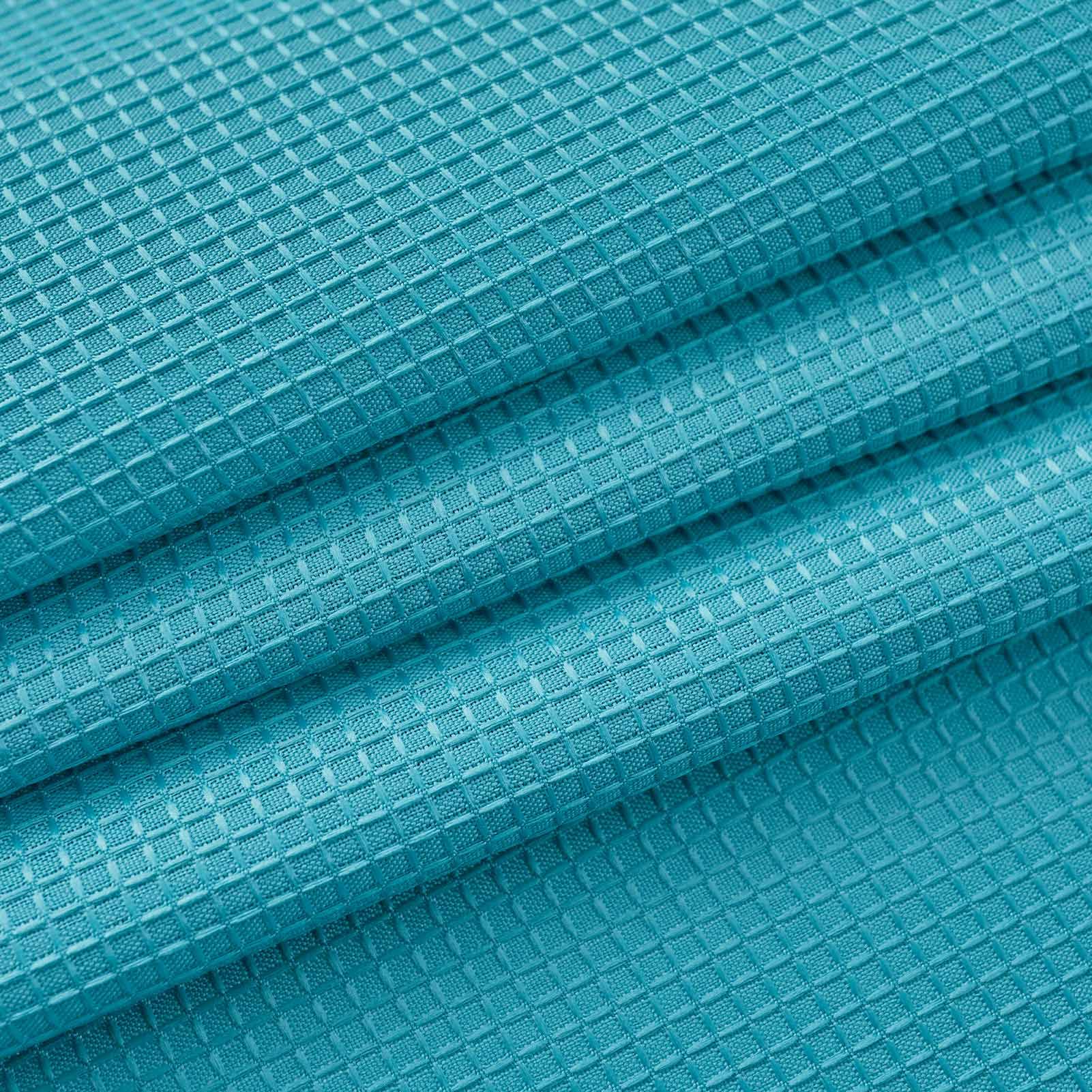 Valea Home Waffle Weave Textured Bathroom & Kitchen Window Curtains - Water Repellent Short Half Curtains Set of 2 (45 Inch Length, Turquoise) for Bathroom Privacy, Kitchen Decor & Window Covering