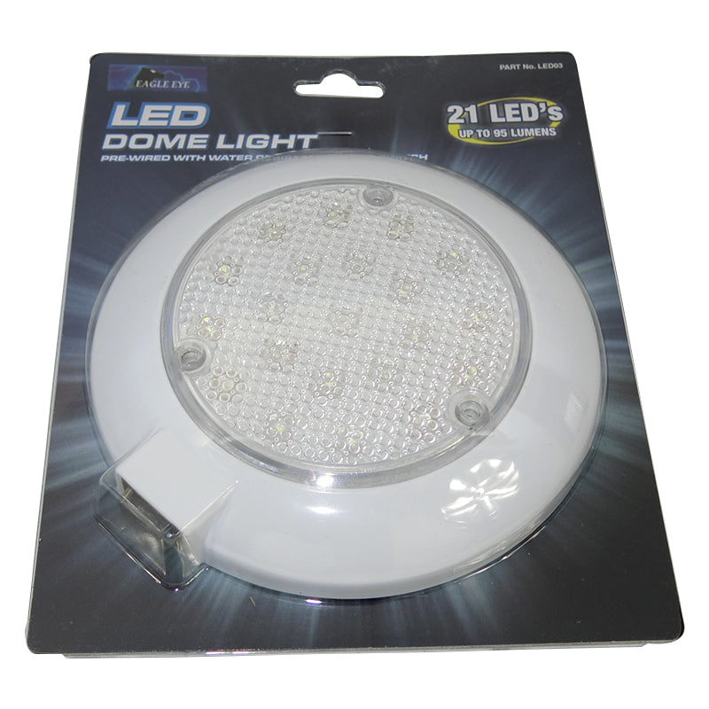 21 LED Dome Light for Caravan & Reading - 150mm with Switch (LED03) - Perfect for Camping, RV Travel & Bedside Reading