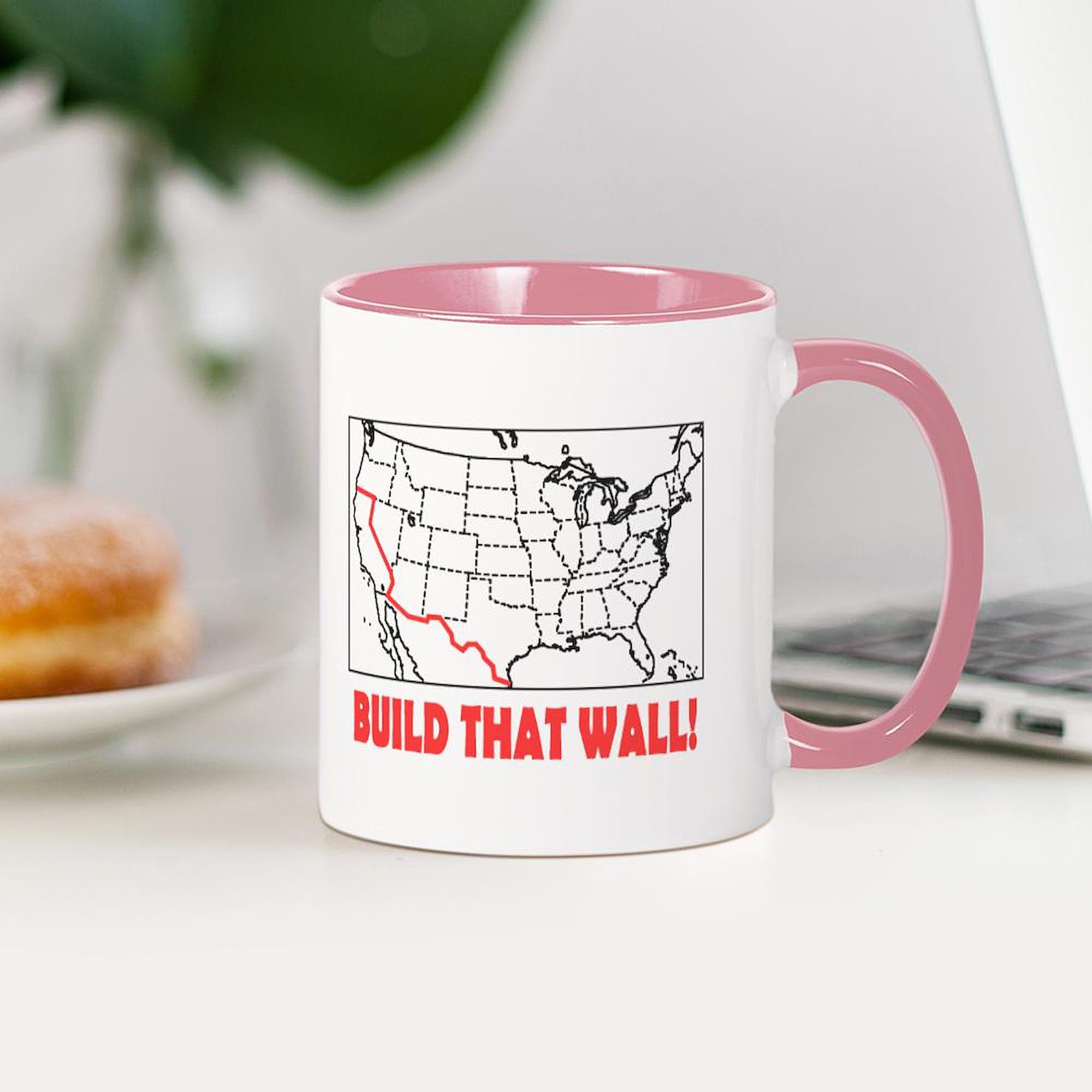Build That Wall 11 oz (325 ml) Ceramic Coffee Mug - Funny Political Novelty Gift for Trump Supporters, Perfect for Office, Home & Conservative Events