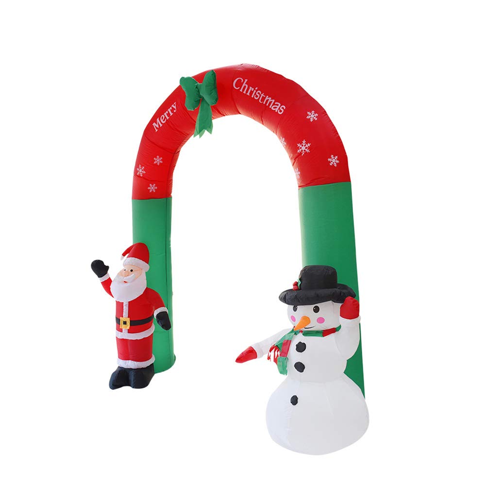XCXDX 2.4M Inflatable Christmas Arch with Santa & Snowman - Outdoor Holiday Decor for Garden, Party, and Venue Decorations - Perfect for Christmas Yard Displays, Mall Decor, and Festive Events