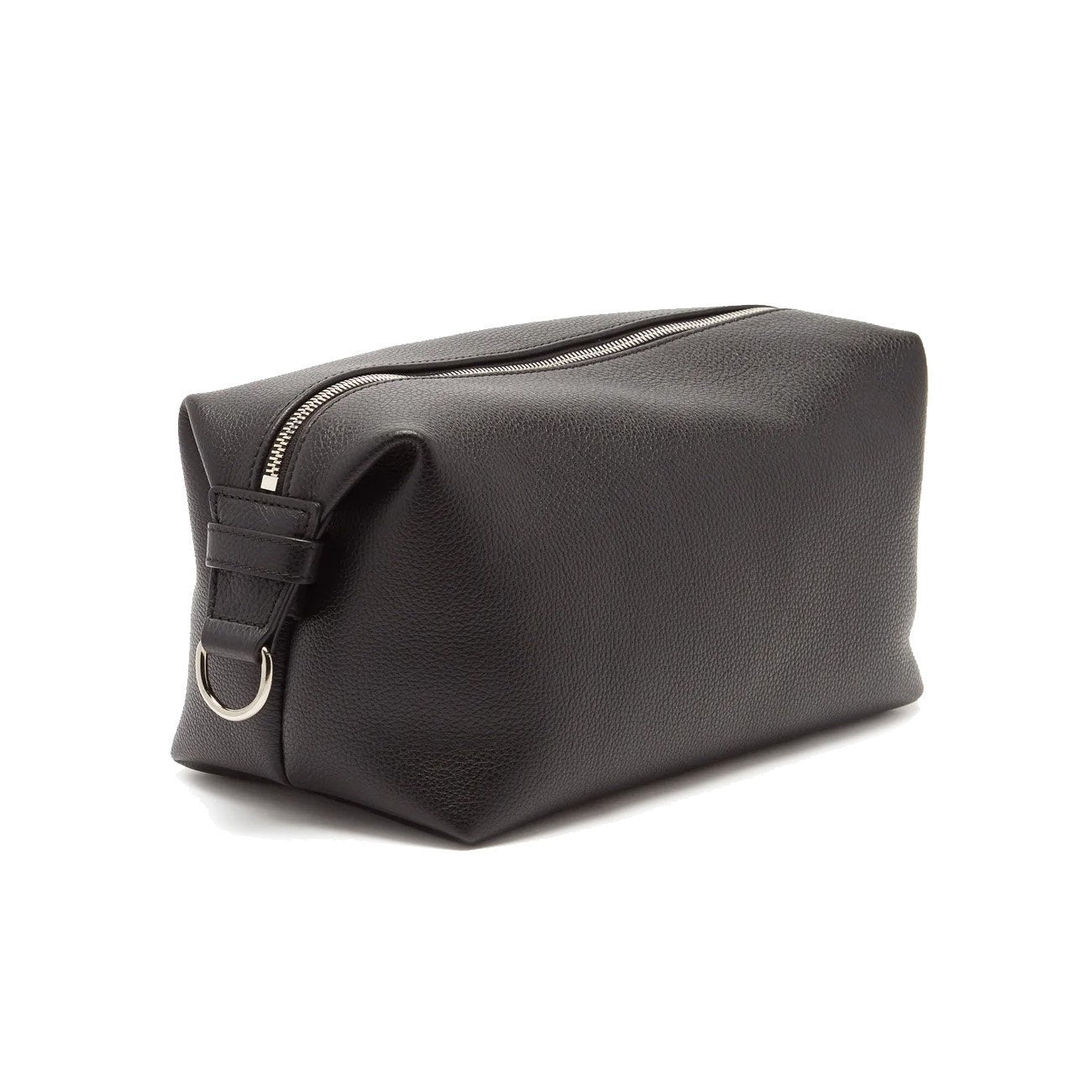 DSQUARED2 Men's Black Leather Travel Wash Bag with Logo - Perfect for Toiletries & Grooming Essentials on Business Trips and Vacations