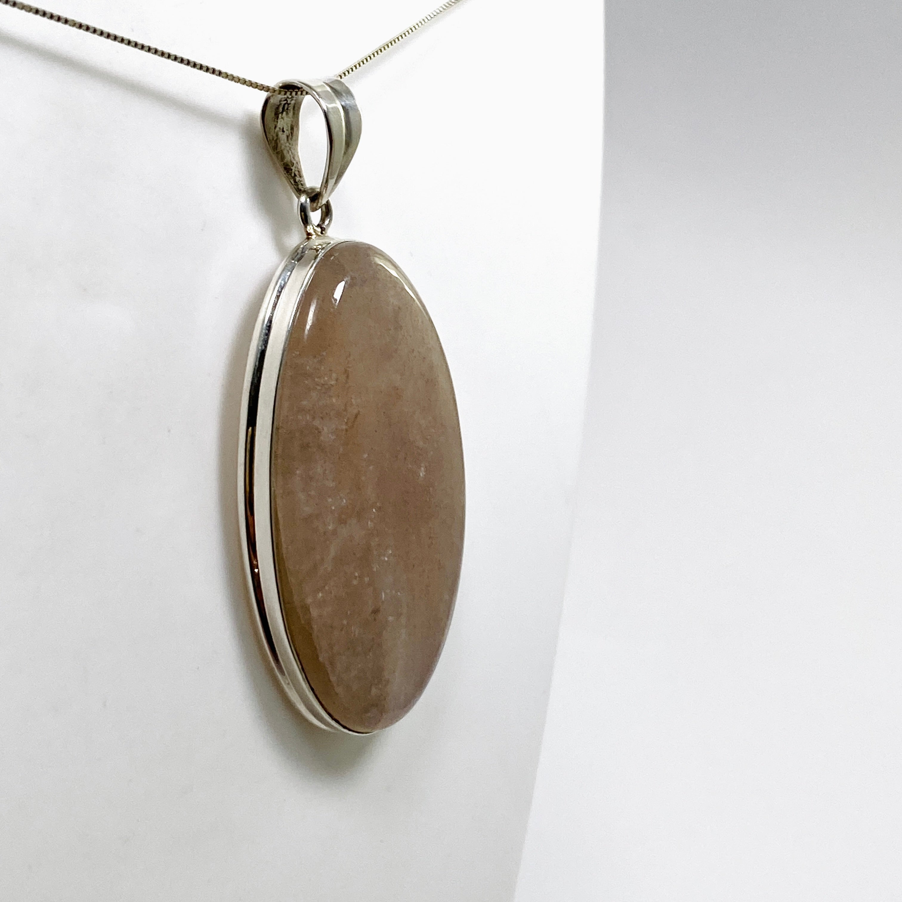 Belomorite (Sunstone with Moonstone Eclipse Stone) Oval Cabochon Pendant Necklace - Natural Gemstone Jewelry for Women - Perfect for Spiritual Healing, Meditation & Energy Work