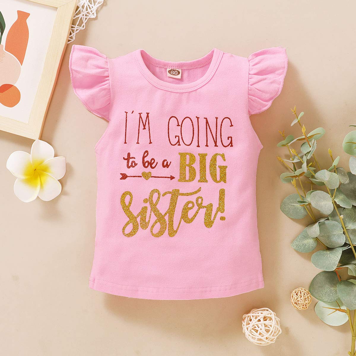 LYSMuch Big Sister T-Shirt for Toddler Girls - Perfect for Sibling Announcement