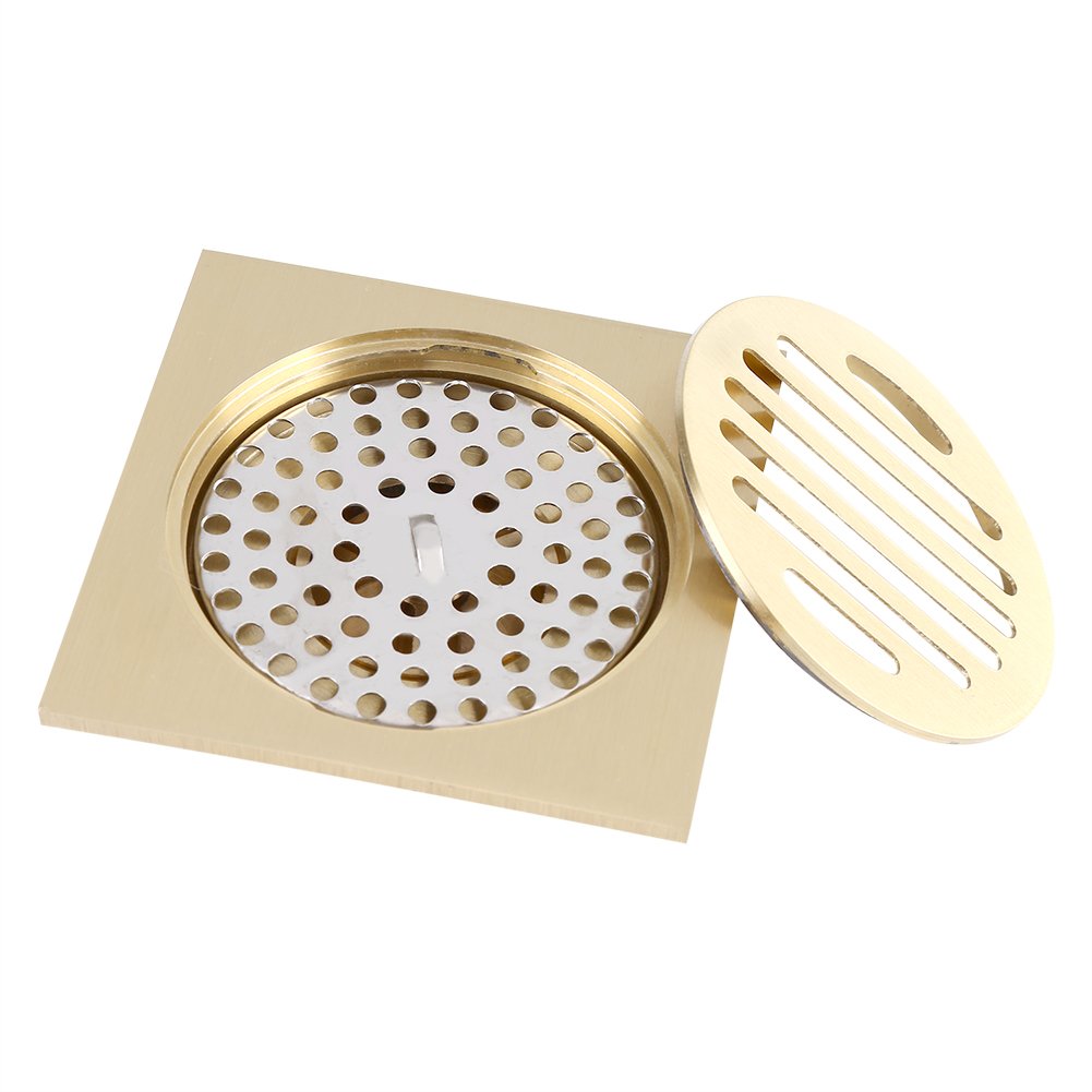 Brass Shower Floor Drain with Removable Strainer Cover - Anti-Clogging Bathroom Tile Insert Drain for Kitchen, Washroom, Garage & Basement | Durable & Stylish Bathroom Upgrade for Modern Homes