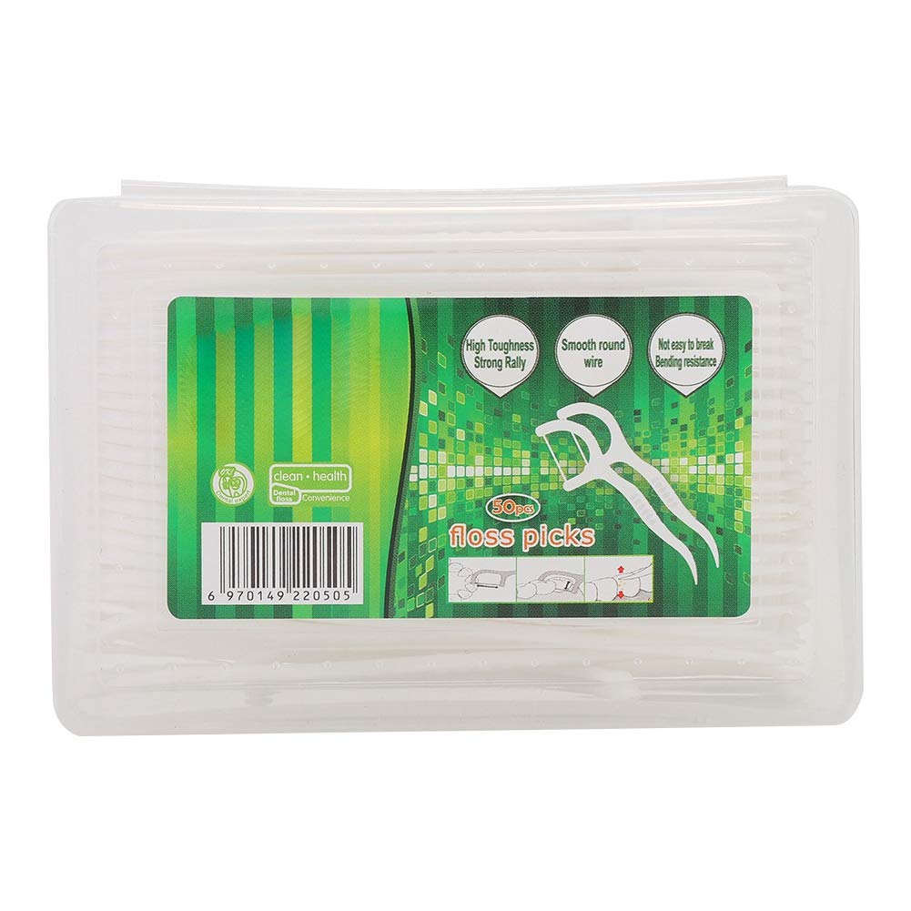 ANGGREK Dental Floss Picks - 50 Count Disposable Flossers with Toothpick for Teeth Cleaning & Oral Hygiene Care | Perfect for Travel, Home & Office Use