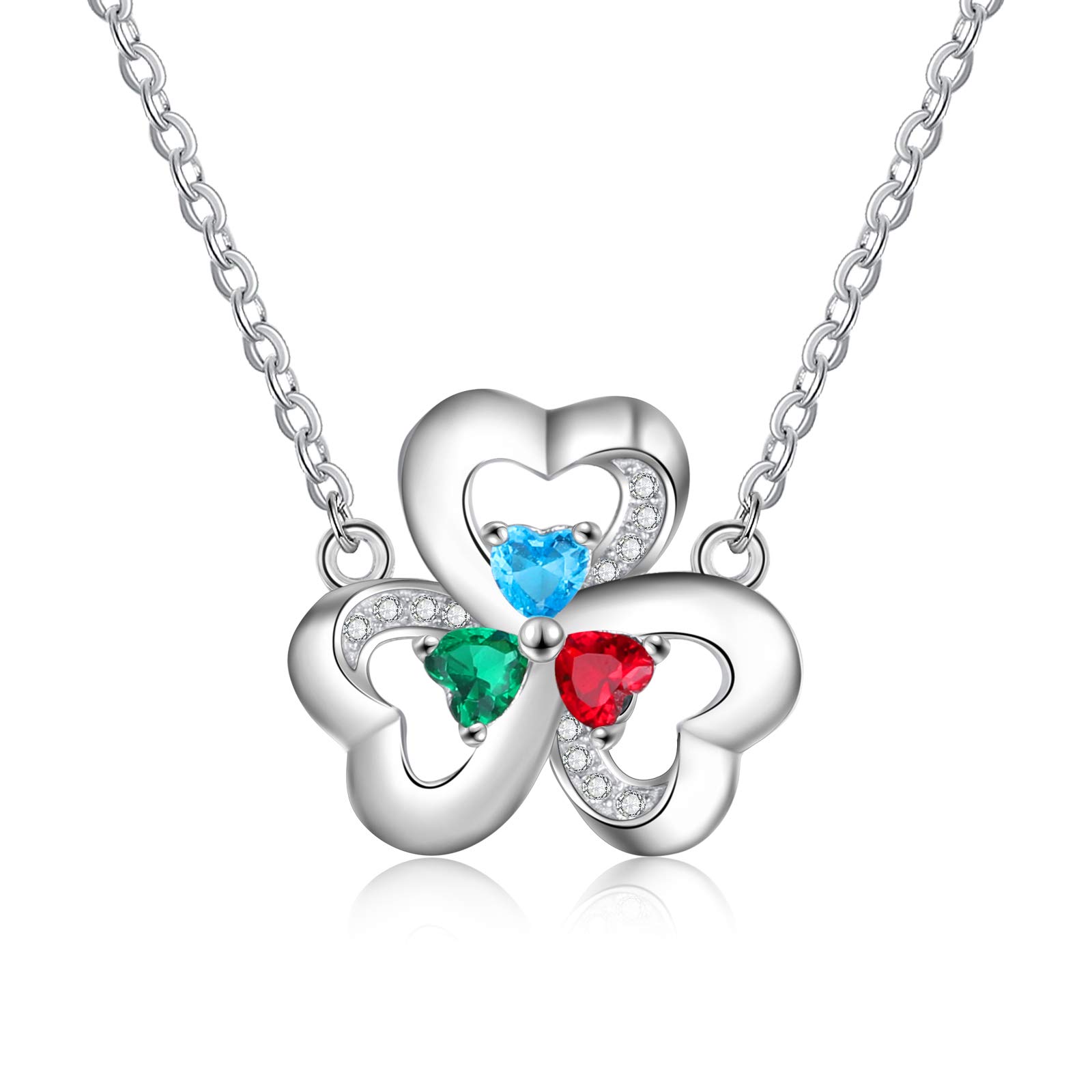 Personalized Infinity Heart Necklace for Women - Custom Name & Birthstone Mama Pendant in Silver Plated - Romantic Love Jewelry Gift for Mother's Day, Birthday, Anniversary - Perfect for Mom, Wife, Sister - Great for Everyday Wear, Date Nights & Special Occasions