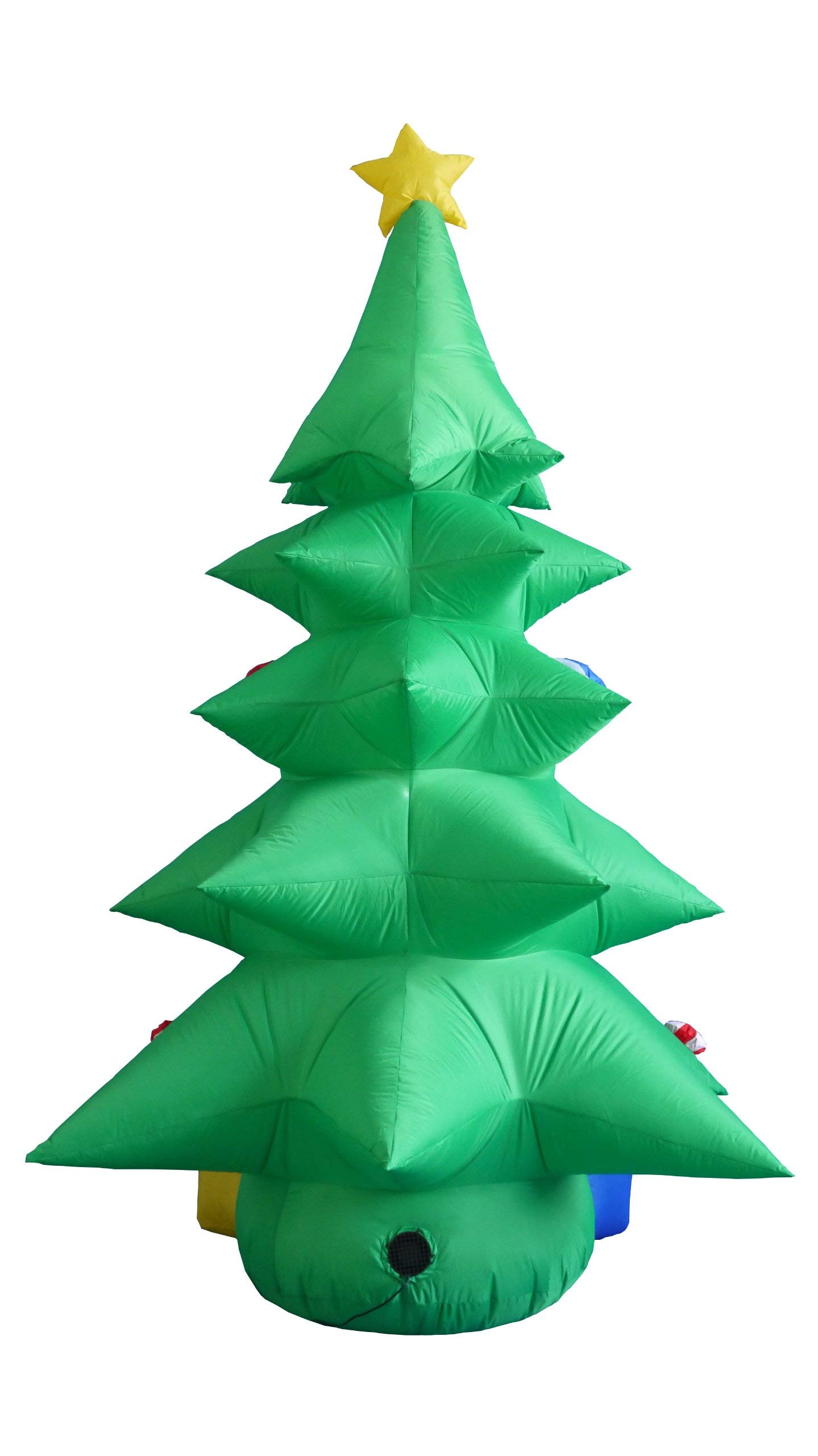 8ft Christmas Inflatable Stacking Elves & Green Tree Decor Set with Gift Boxes & Star - Outdoor Holiday Party Decorations for Yard, Lawn, and Home Christmas Decor
