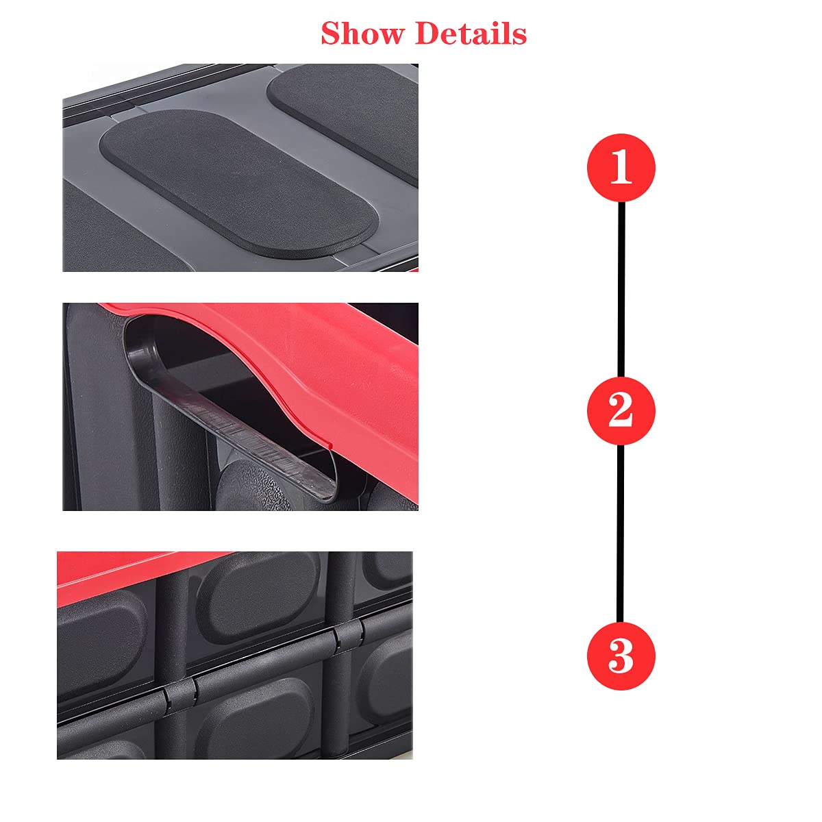 GUOZI 30L Collapsible Storage Bin with Lid - Durable Plastic Folding Storage Crate | Stackable Organizer Box for Toys, Photos, Office, Nursery, Wardrobe & Bookshelf | Perfect for Home Organization & Space Saving