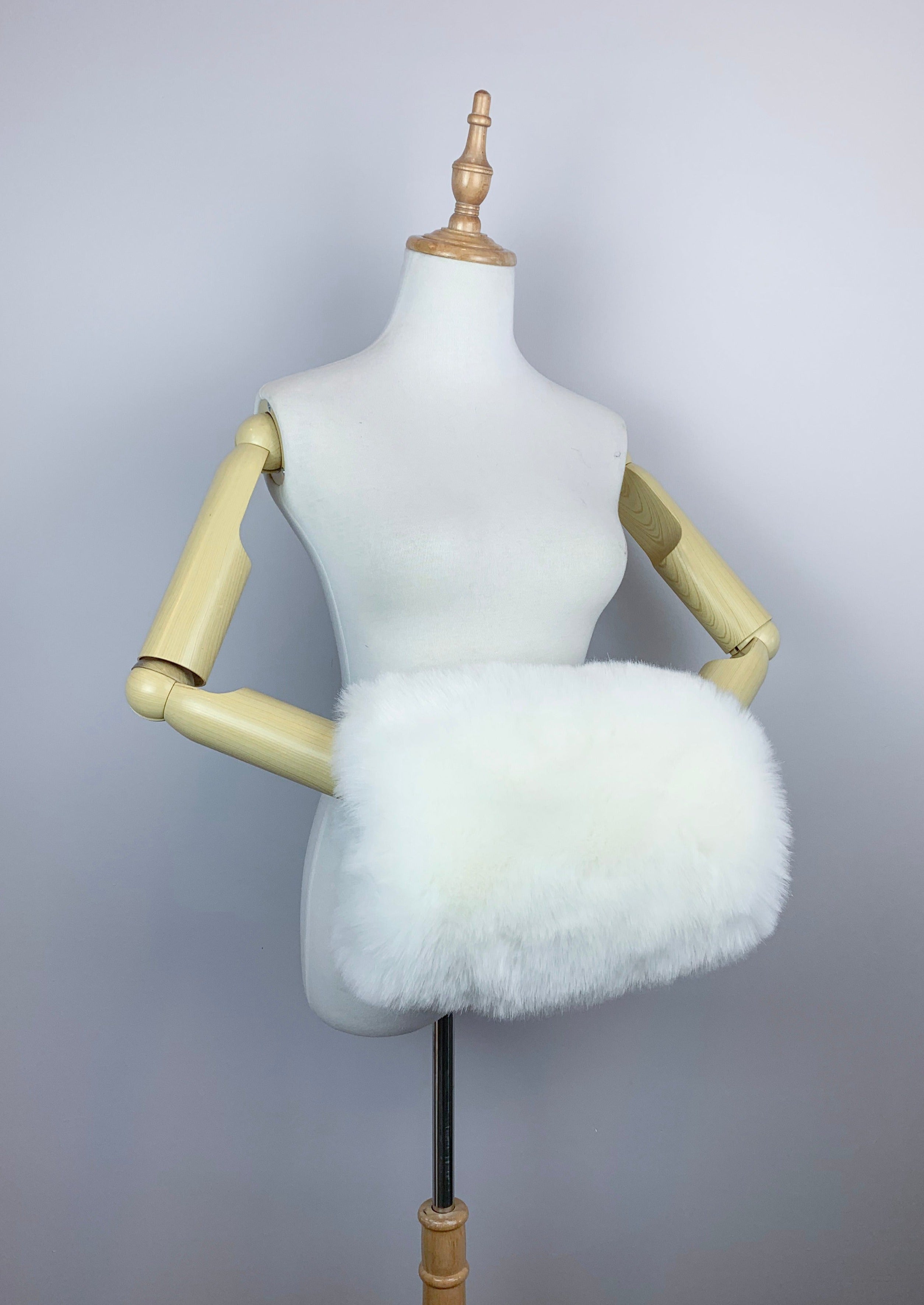 Cozy Faux Fur Muff with Phone Pocket & Handle - Winter Hand Warmer for Women, Phone Holder Accessory for Outdoor Activities, Commuting, and Cold Weather Fashion